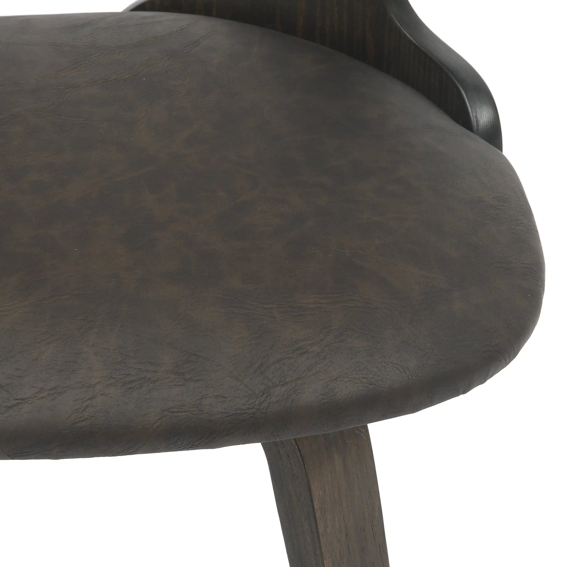 Leisuremod Dining Chair Klyne Leather Dining Chair with Poplar Wood Frame and Swivel Base Set of 2