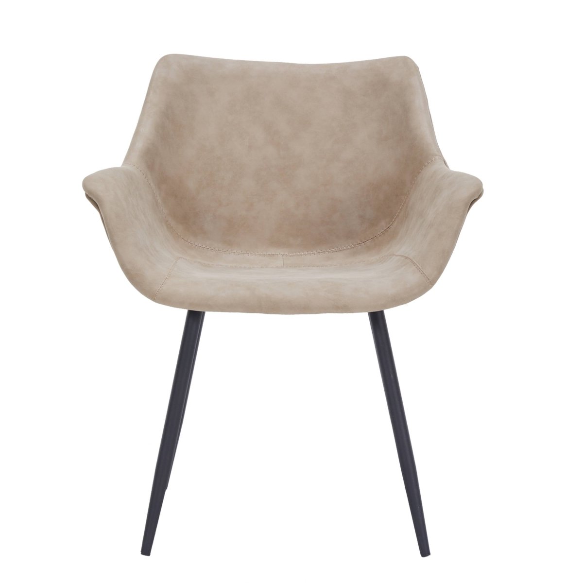 Leisuremod Dining Chair Markley Modern Leather Dining Arm Chair With Black/Gold Metal Legs