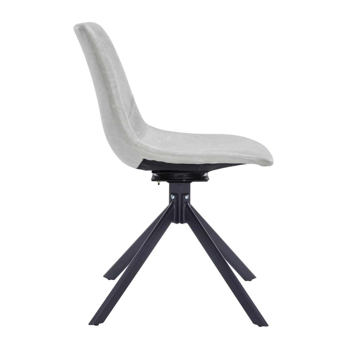 Leisuremod Dining Chair Markley Swivel Leather Dining Side Chair with Durable Iron Legs Set of 2