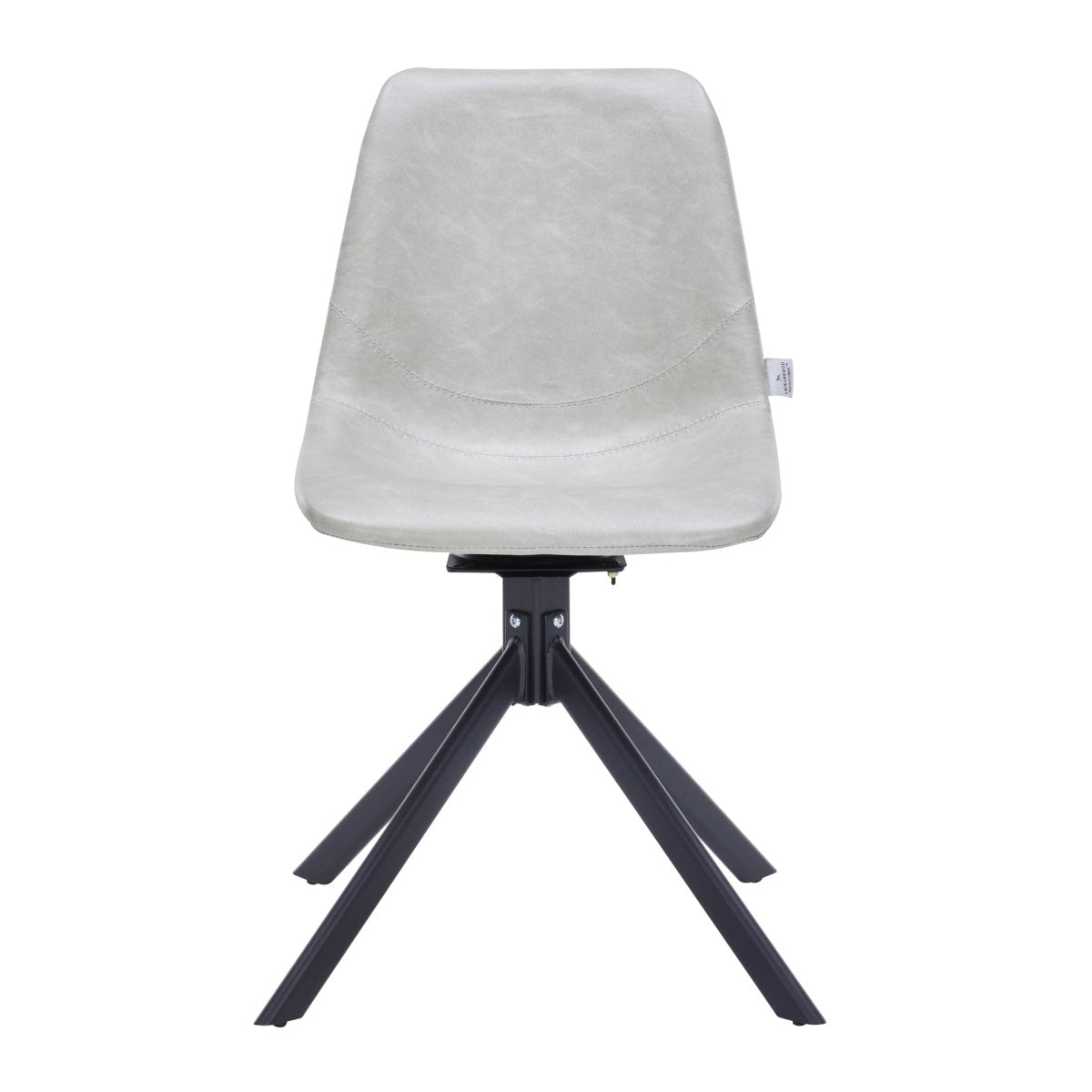 Leisuremod Dining Chair Markley Swivel Leather Dining Side Chair with Durable Iron Legs Set of 2