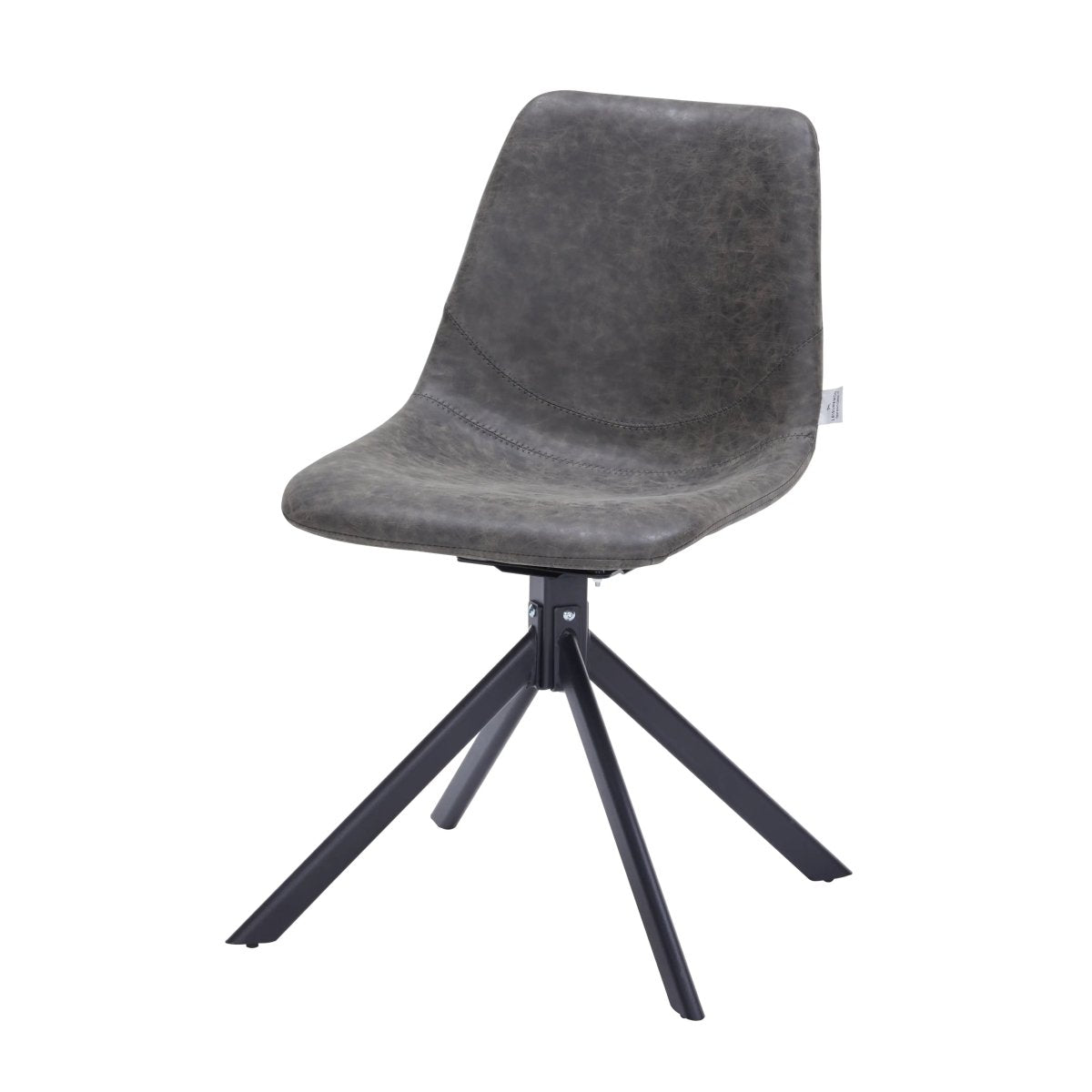 Leisuremod Dining Chair Markley Swivel Leather Dining Side Chair with Durable Iron Legs Set of 2