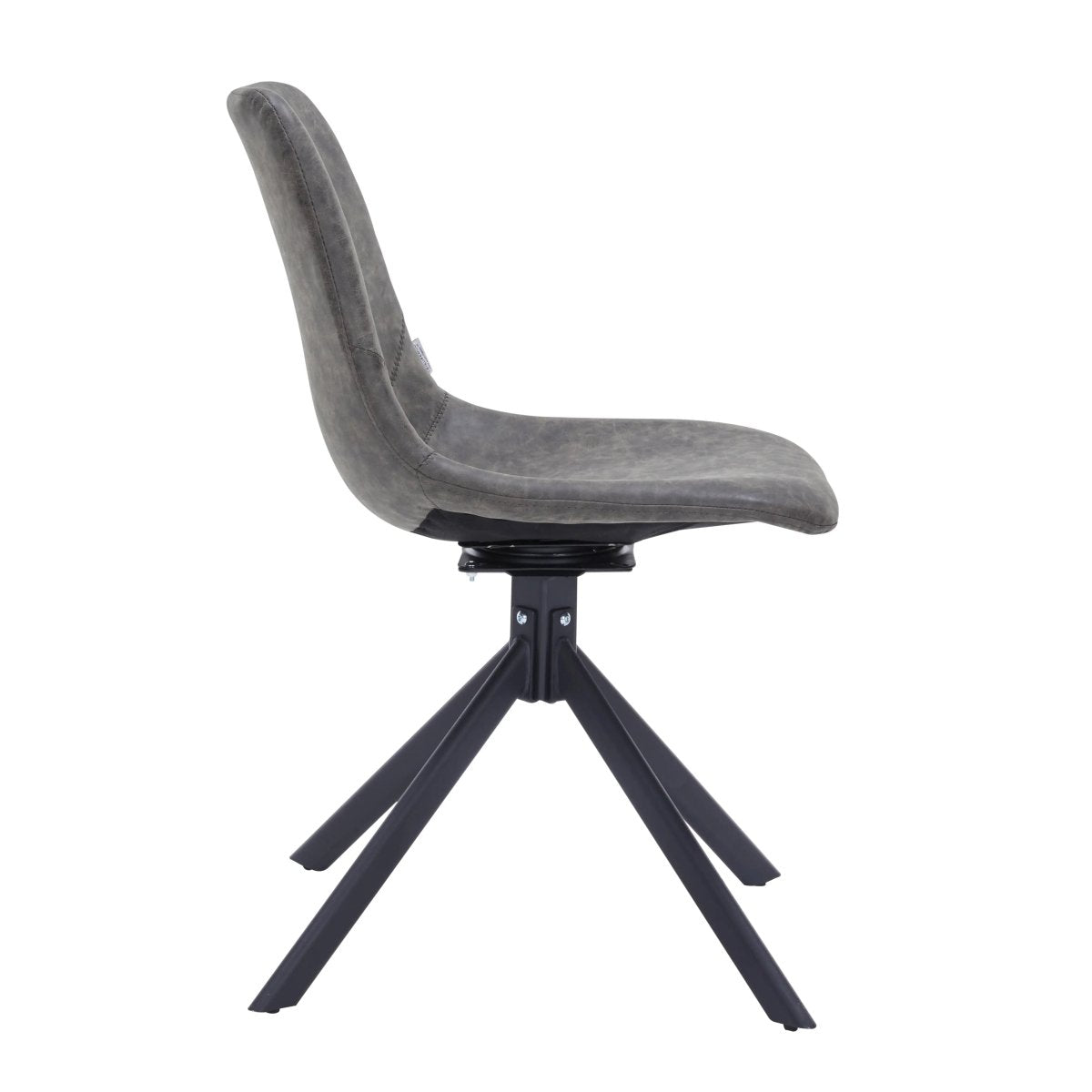 Leisuremod Dining Chair Markley Swivel Leather Dining Side Chair with Durable Iron Legs Set of 2