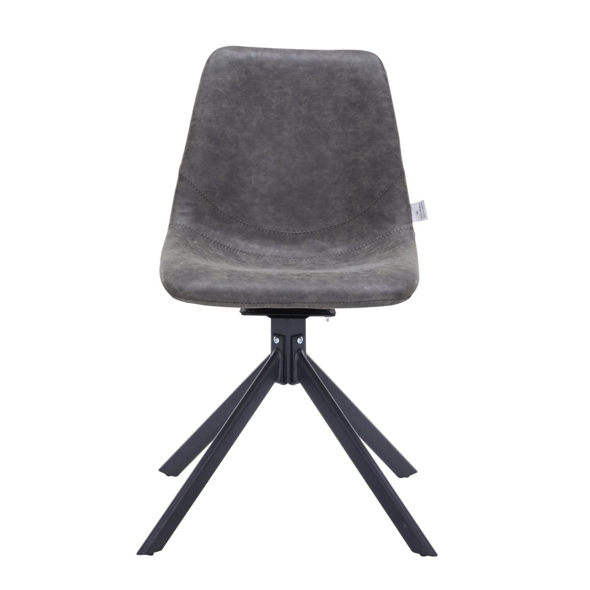 Leisuremod Dining Chair Markley Swivel Leather Dining Side Chair with Durable Iron Legs Set of 2