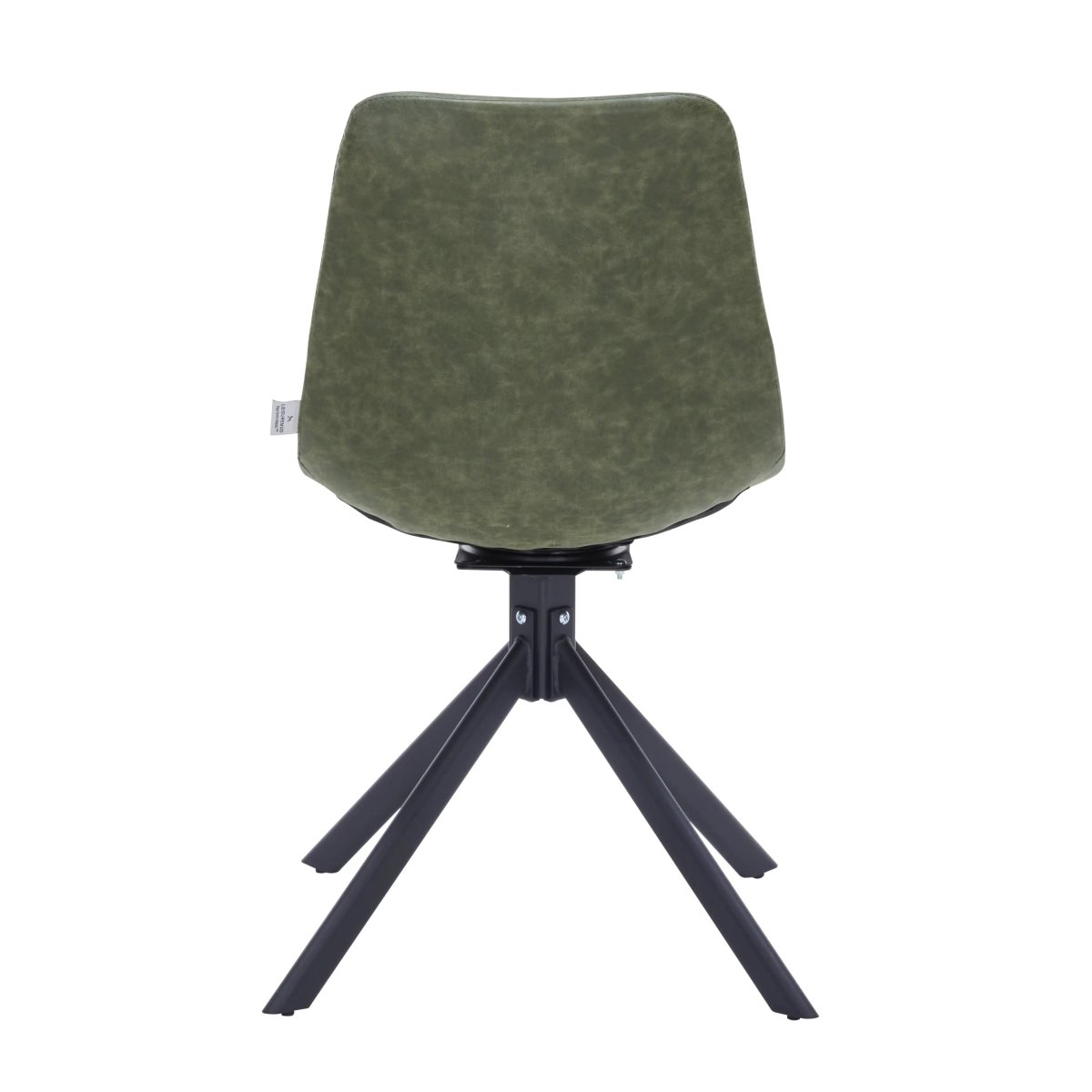 Leisuremod Dining Chair Markley Swivel Leather Dining Side Chair with Durable Iron Legs Set of 2