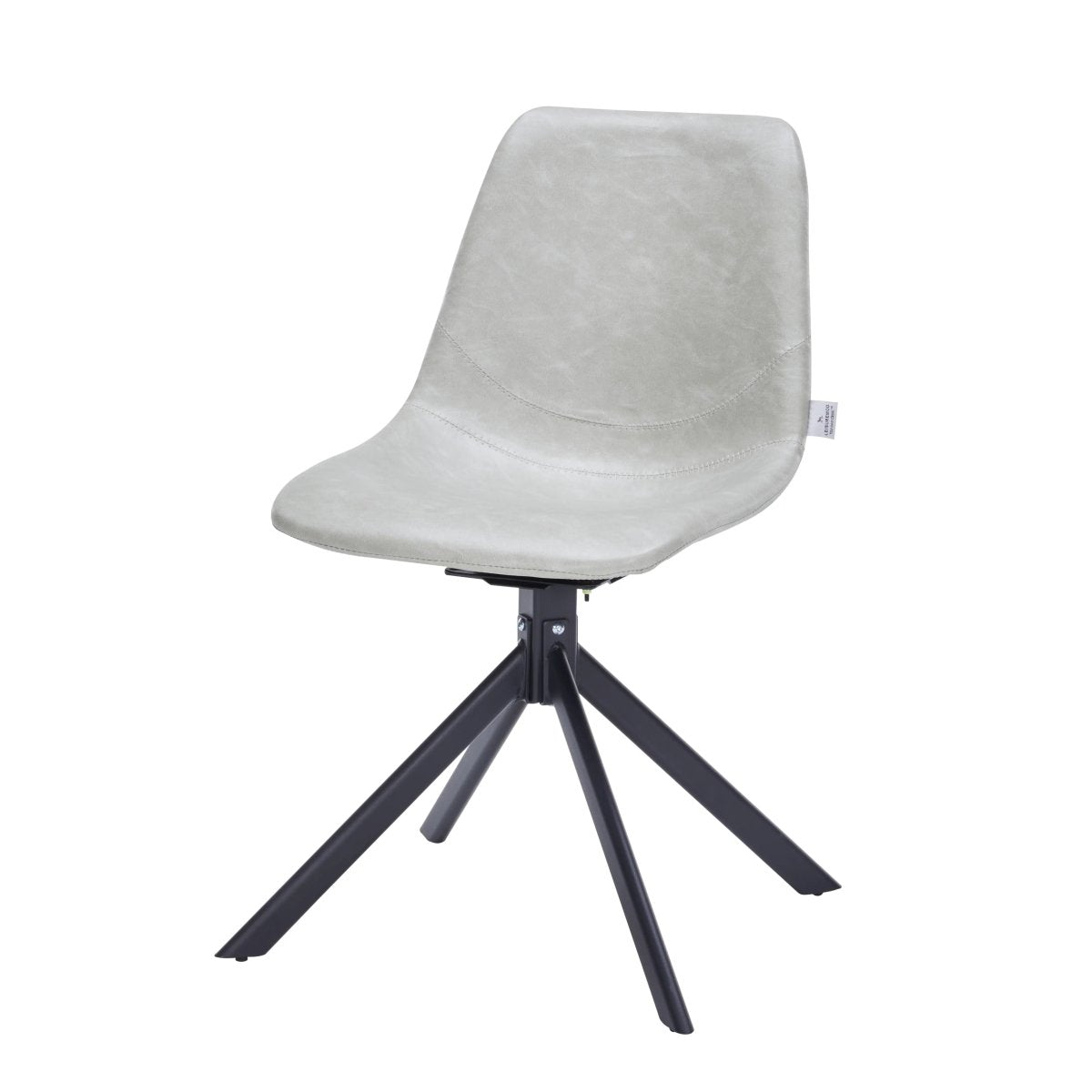 Leisuremod Dining Chair Markley Swivel Leather Dining Side Chair with Durable Iron Legs Set of 4