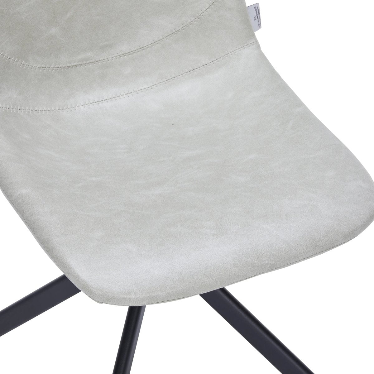 Leisuremod Dining Chair Markley Swivel Leather Dining Side Chair with Durable Iron Legs Set of 4