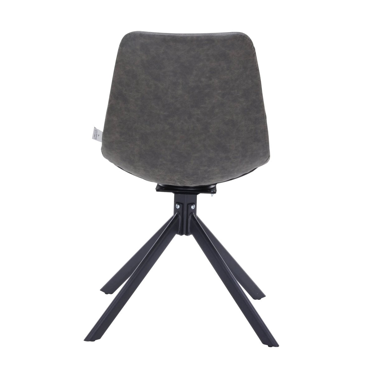 Leisuremod Dining Chair Markley Swivel Leather Dining Side Chair with Durable Iron Legs Set of 4