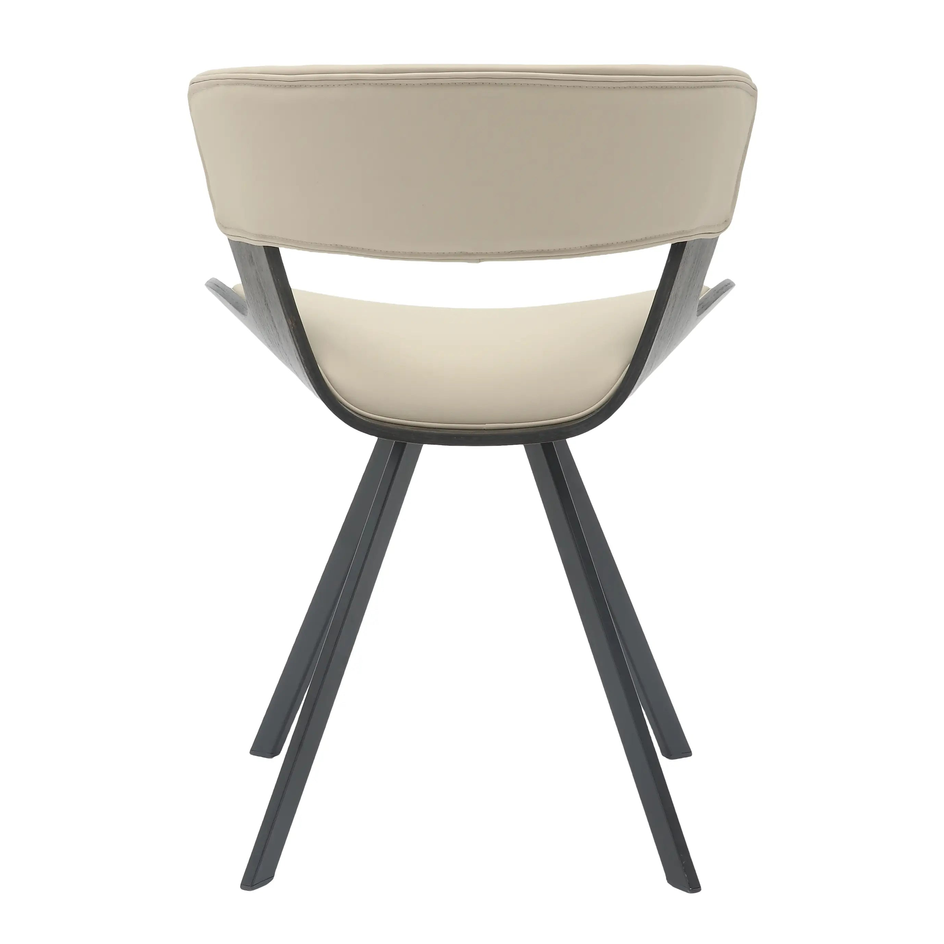 Leisuremod Dining Chair Nymia Modern Upholstered Dining Chair With Saddle Seat Design and Iron Legs Set of 2