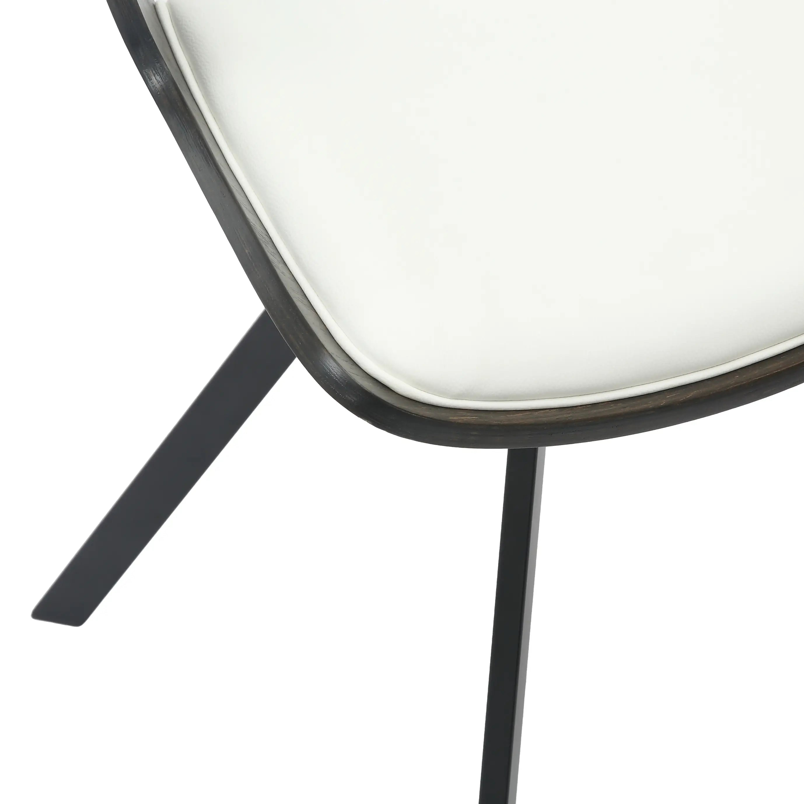 Leisuremod Dining Chair Nymia Modern Upholstered Dining Chair With Saddle Seat Design and Iron Legs Set of 4