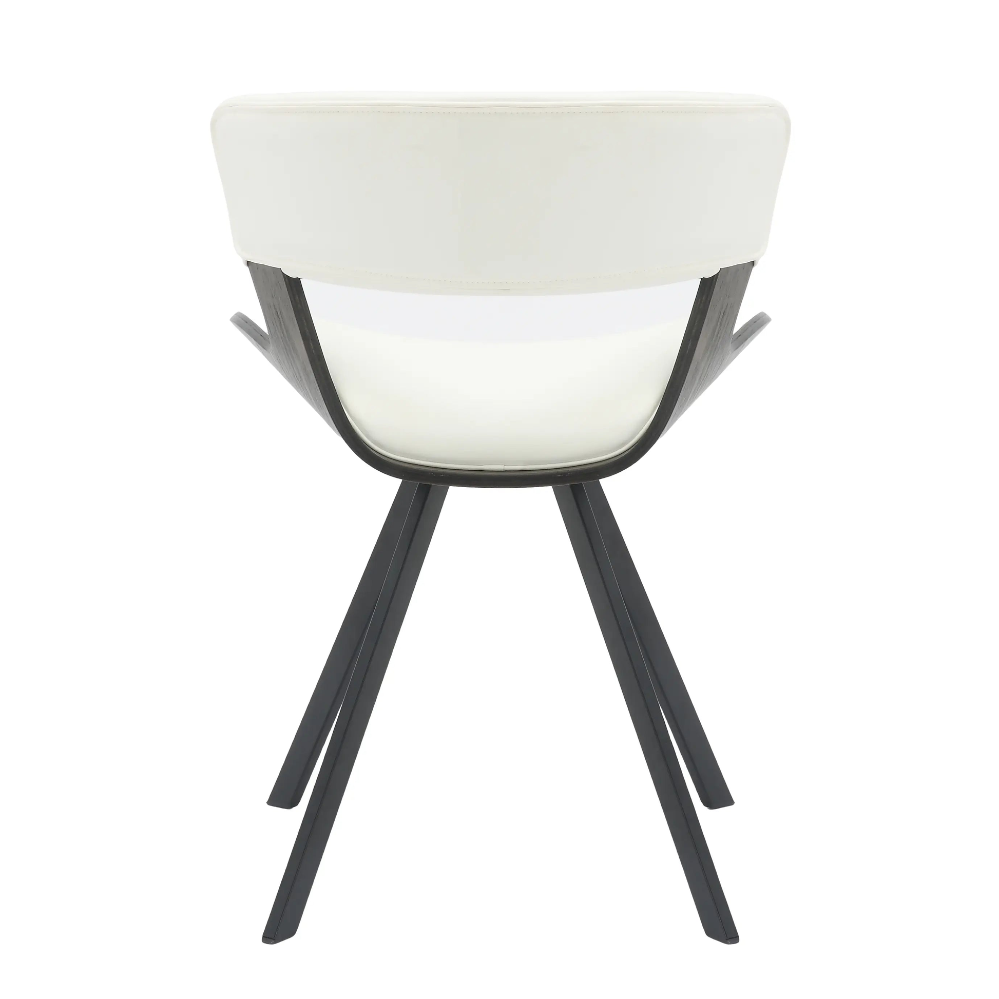 Leisuremod Dining Chair Nymia Modern Upholstered Dining Chair With Saddle Seat Design and Iron Legs Set of 4