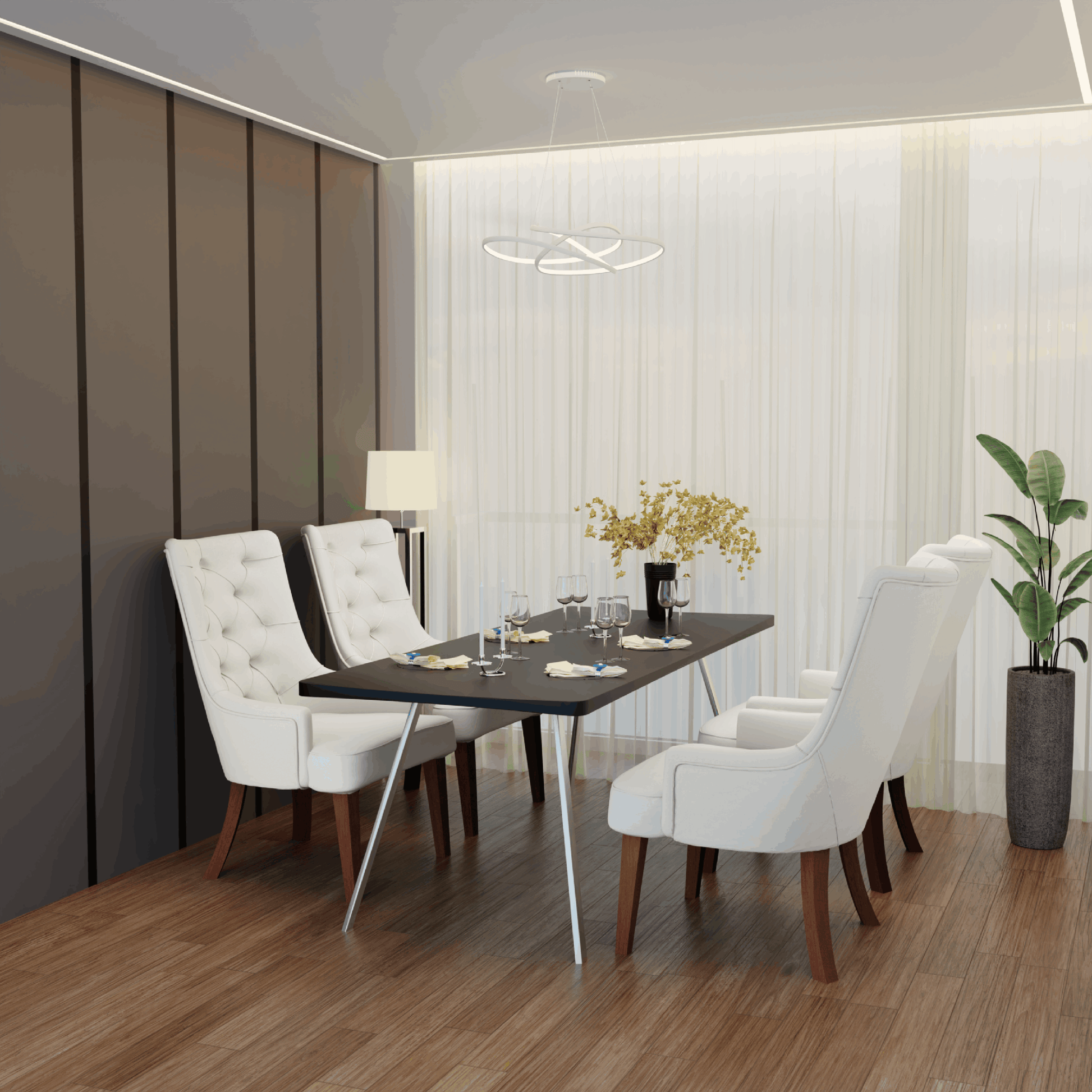 Spruce Dining Chair in Leather/Velvet with Diamond-Tufted Design and Rubberwood Legs Beige Velvet Dining Chair Leisuremod