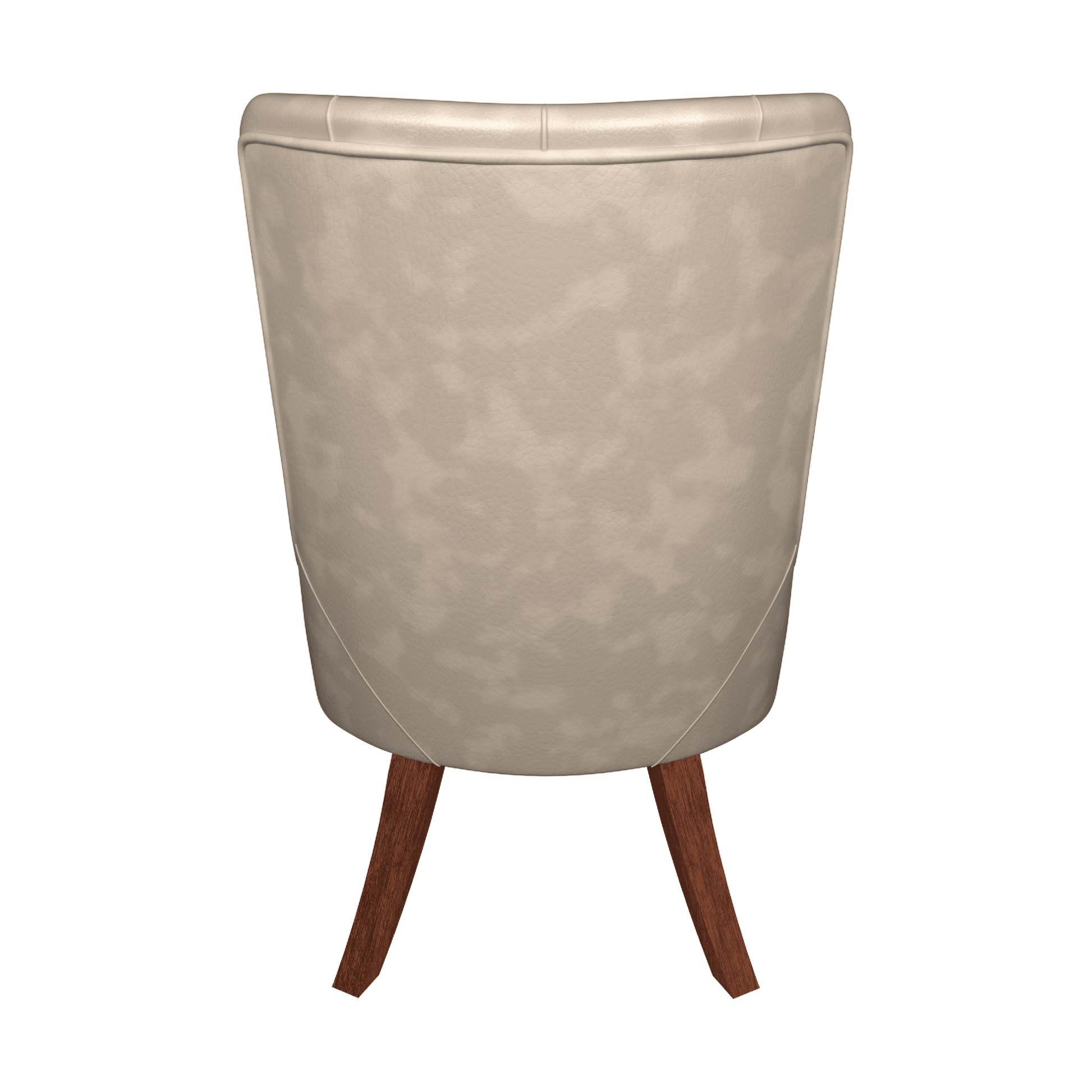 Spruce Dining Chair in Leather/Velvet with Diamond-Tufted Design and Rubberwood Legs Taupe Dining Chair Leisuremod