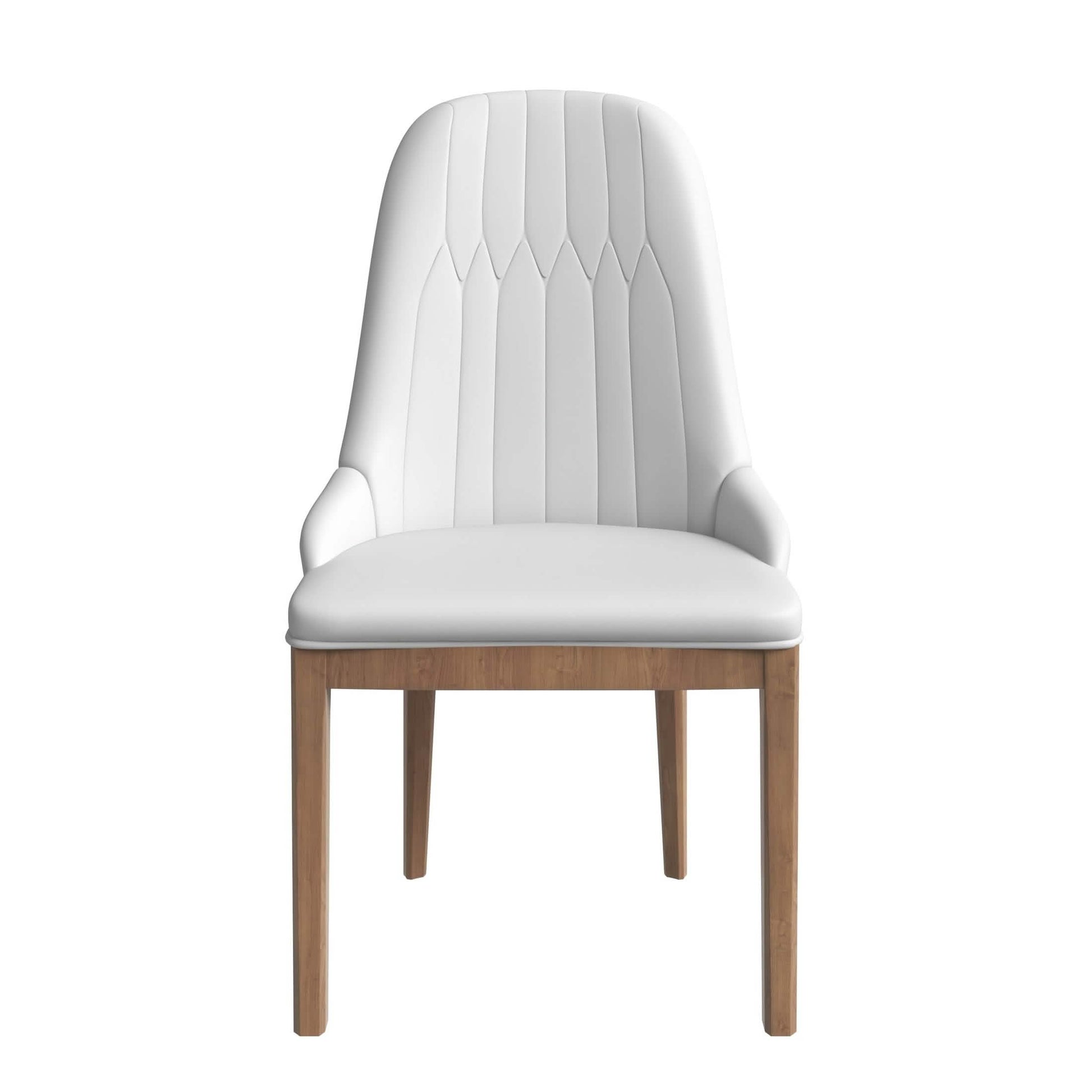 Verisma Dining Chair Upholstered in Leather with Diamond Stitching Back Design Black Light Grey Dining Chair Leisuremod