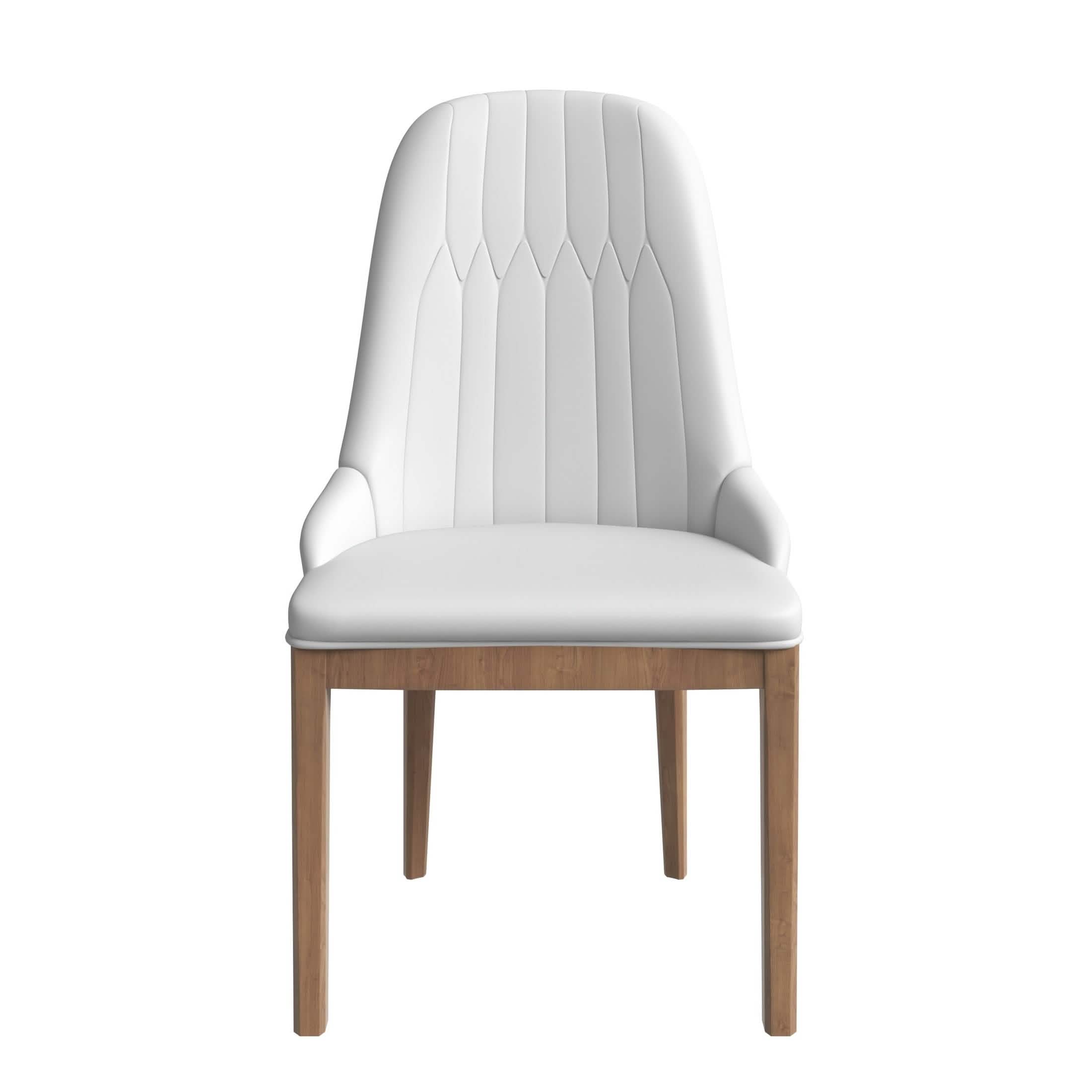 Verisma Dining Chair Upholstered in Leather with Diamond Stitching Back Design Black Light Grey Dining Chair Leisuremod