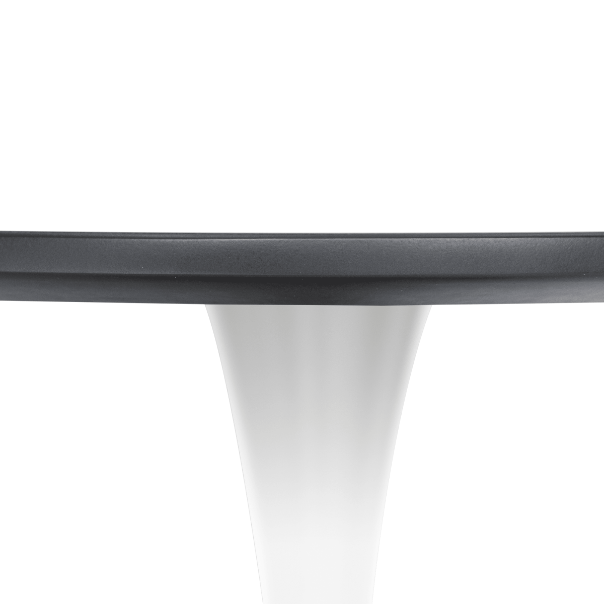 Bristol 5-Piece Dining Set 35" MDF Round Table with 4 ABS Plastic Side Chair in Chrome Clear Dining Set Leisuremod