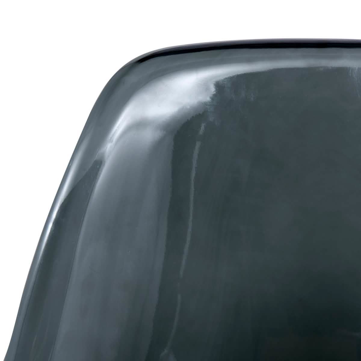 Bristol 5-Piece Dining Set 35" MDF Round Table with 4 ABS Plastic Side Chair in Chrome Transparent Black Dining Set Leisuremod