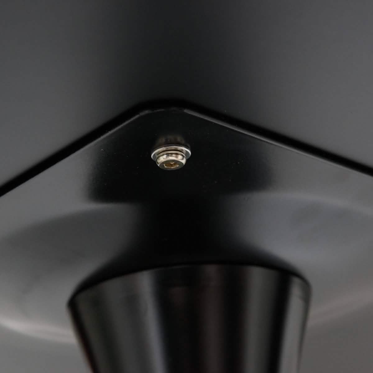 Bristol 5-Piece Dining Set 35" Round Dining Table in Black Iron - 4 ABS Plastic Side Chair in Chrome Transparent Black Dining Set Leisuremod