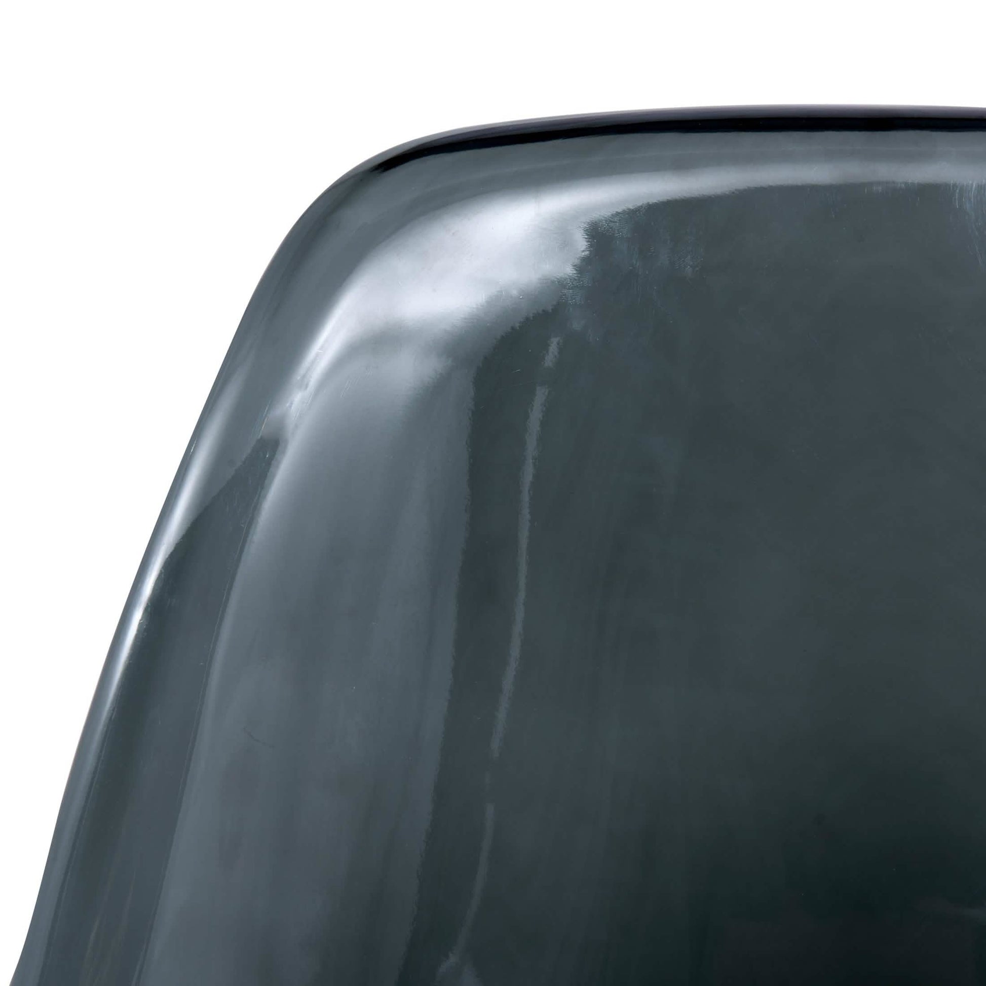 Bristol 5-Piece Dining Set 35" Round Dining Table in Black Iron - 4 ABS Plastic Side Chair in Chrome Transparent Black Dining Set Leisuremod