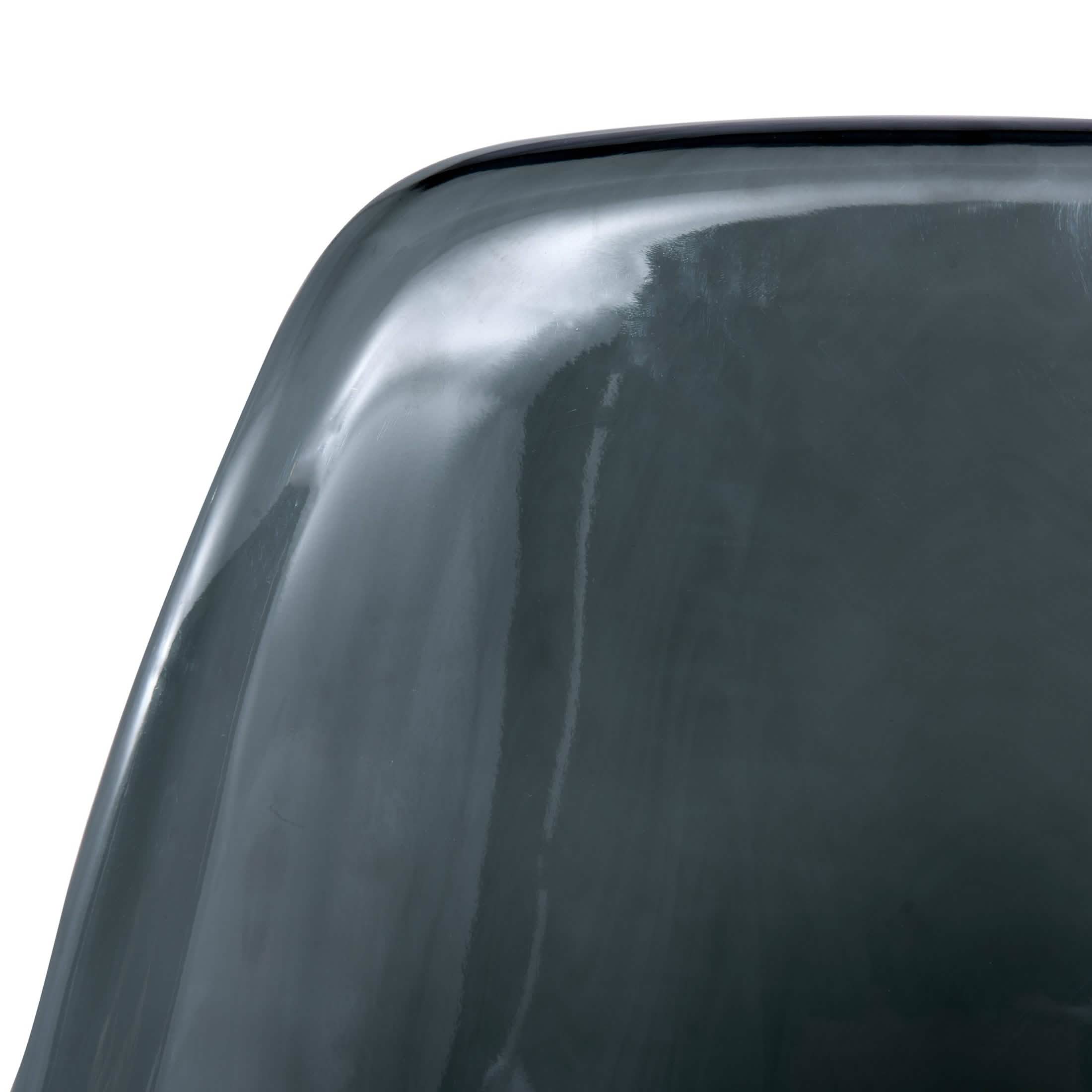 Bristol 5-Piece Dining Set 35" Round Dining Table in Black Iron - 4 ABS Plastic Side Chair in Chrome Transparent Black Dining Set Leisuremod