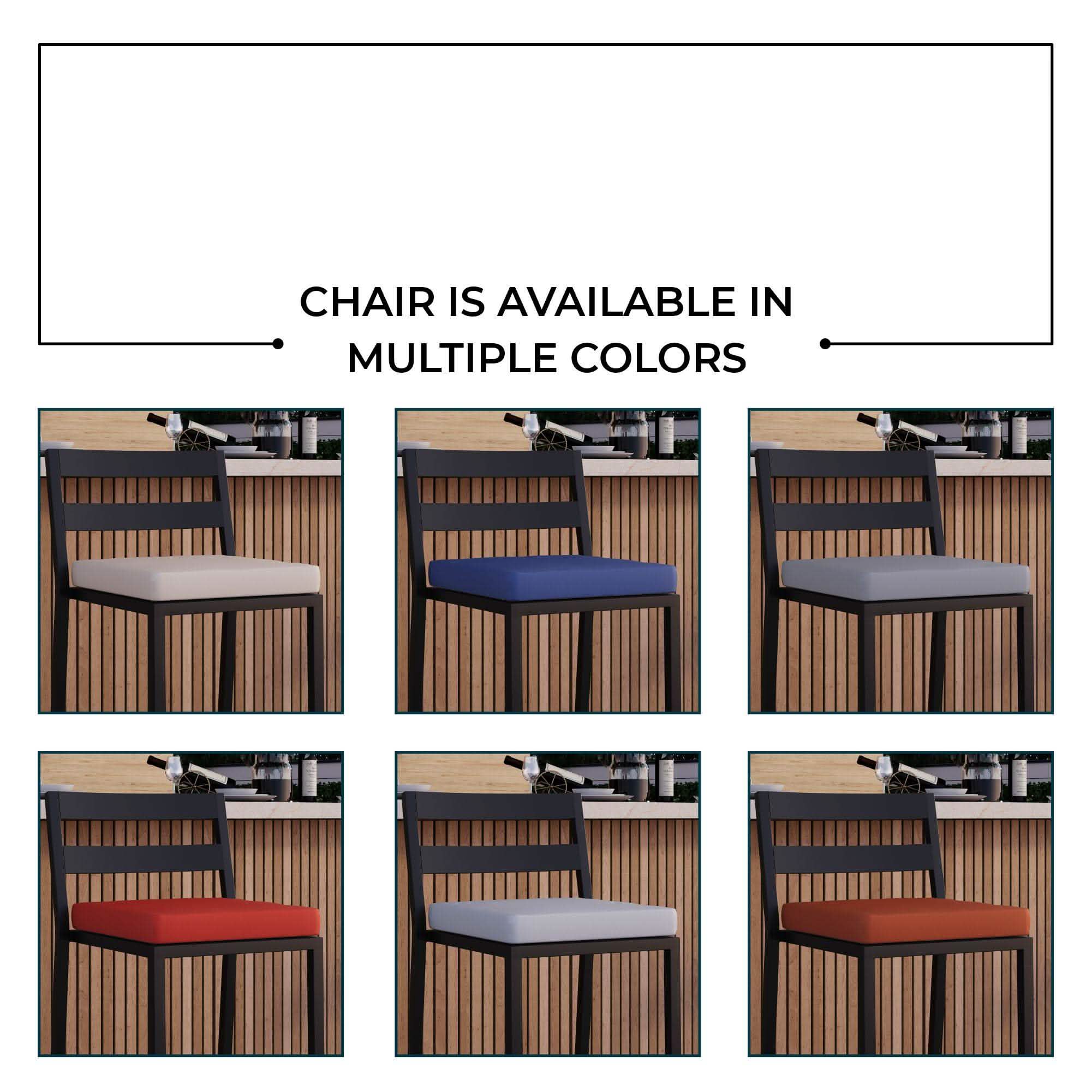 Chelsea 7-Piece Patio Bar Set: Aluminum Fire Pit Table with Tank Holder & 6 Barstools with Cushions Beige Dining Set Leisuremod