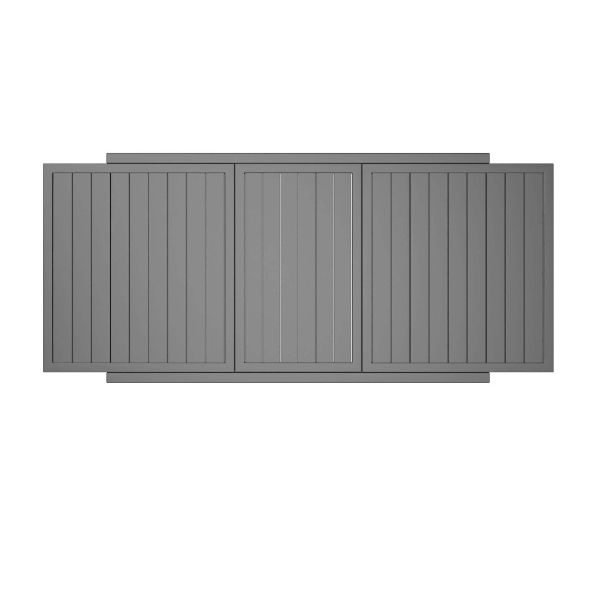 Chelsea 7-Piece Patio Dining Set 78-118" Wide Rectangular Extendable Aluminum Dining Table and 6 Dining Armchair Black Dining Set Leisuremod