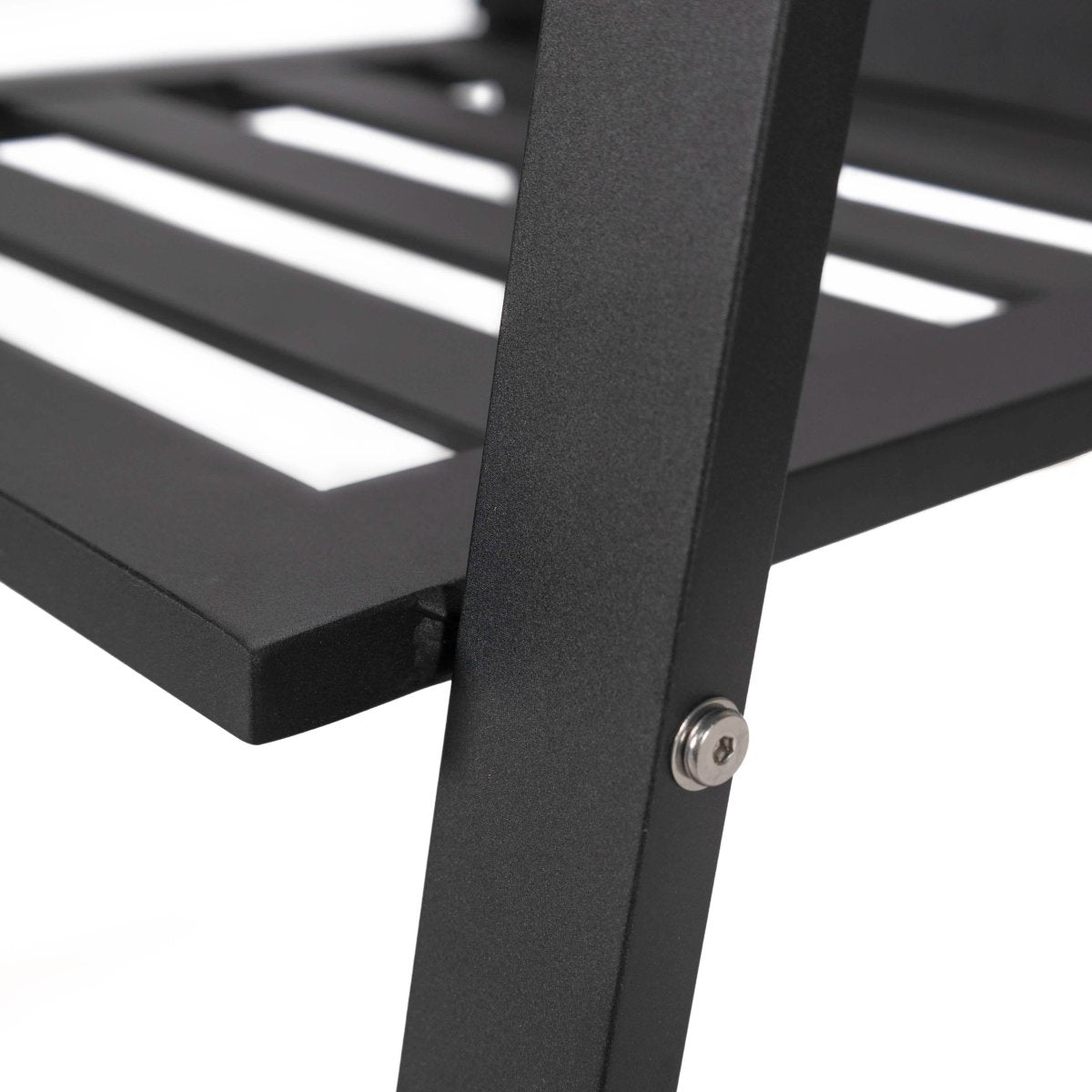 Chelsea 7-Piece Patio Dining Set 78-118" Wide Rectangular Extendable Aluminum Dining Table and 6 Dining Armchair Black Dining Set Leisuremod