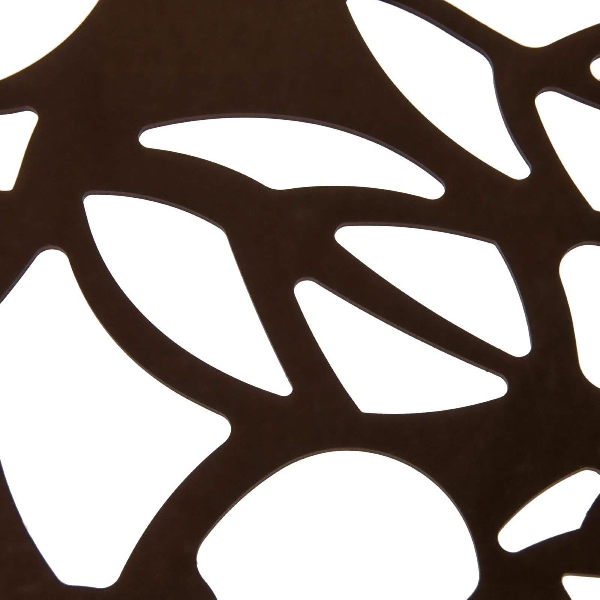 Devon 5-Piece Patio Dining Set: Aluminum Table with Glass Top & 4 Stackable Flower Chairs Brown Dining Set Leisuremod