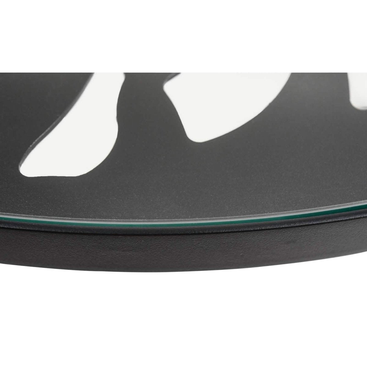 Devon 5-Piece Patio Dining Set: Aluminum Table with Glass Top & 4 Stackable Flower Chairs Black Dining Set Leisuremod