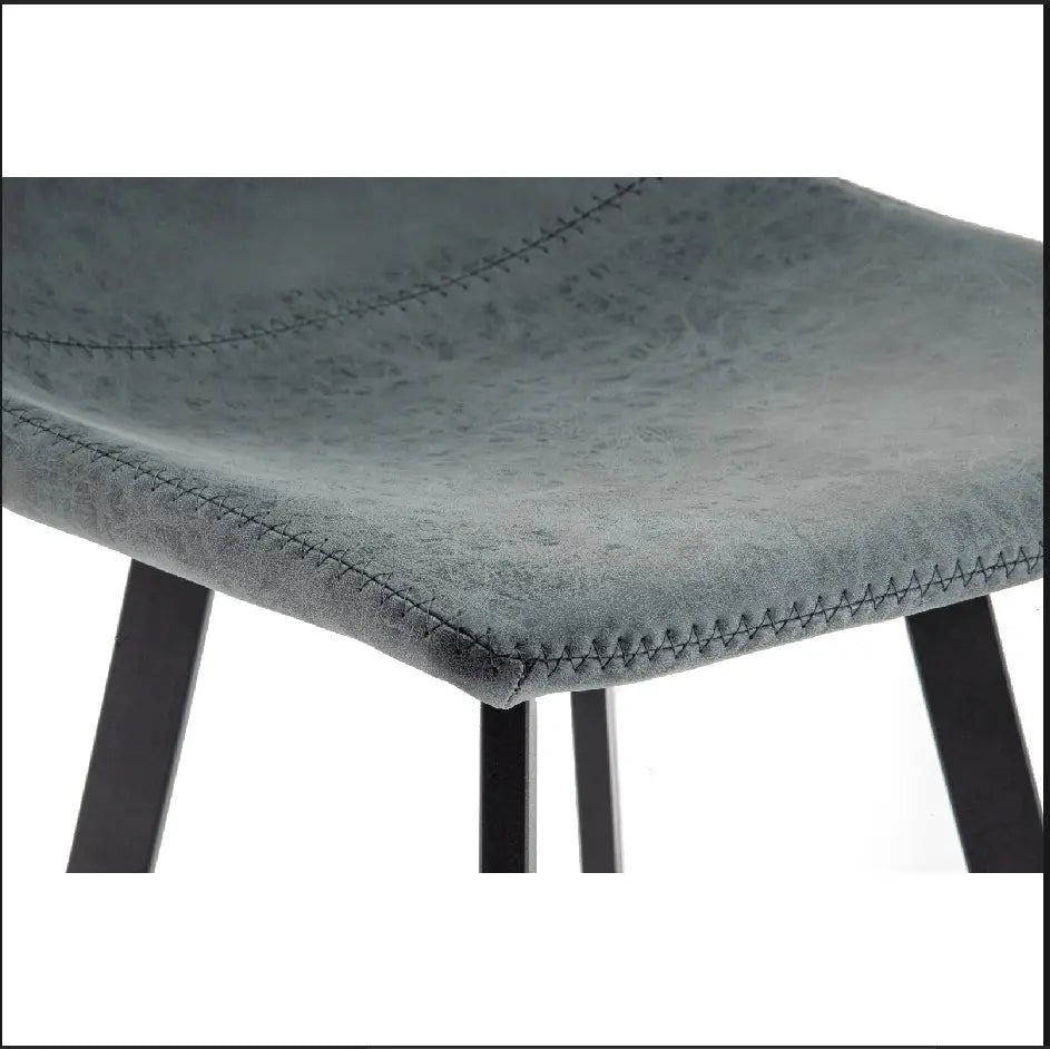 LeisureMod Dining Set Elland 5-Piece Bar-Height Dining Set with Round MDF Bar Table and Leather Bar Stools