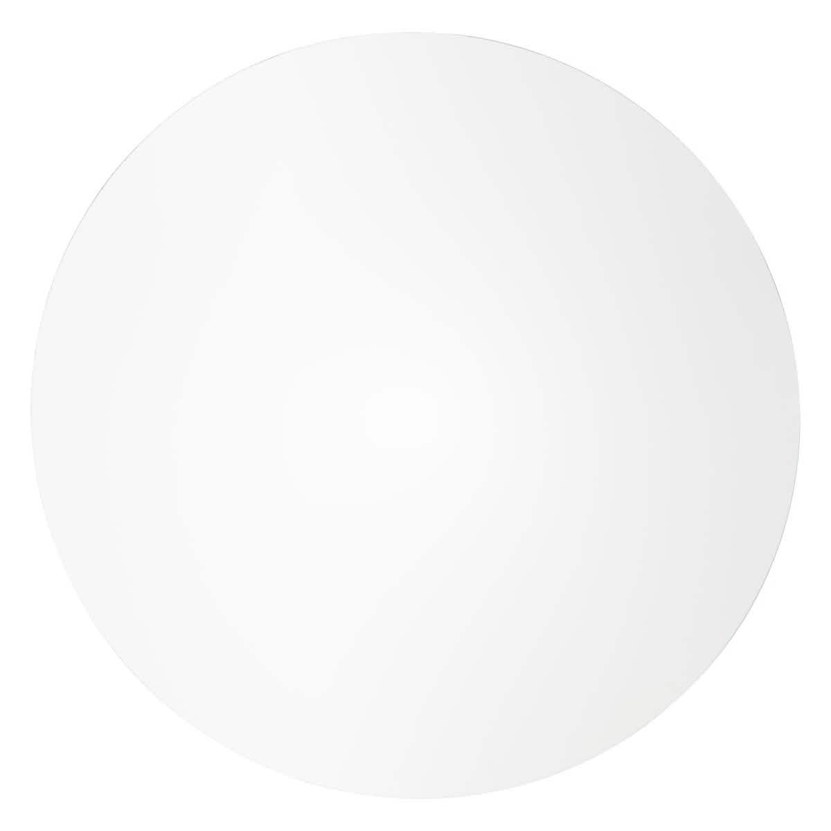 LeisureMod Bristol 5-Piece Dining Set Round White MDF Dining Table and 4 Acrylic Dining Chairs with Chrome Legs Clear Dining Set Leisuremod