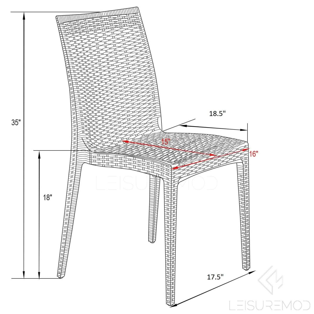 Mace Mid-Century 3-Piece Outdoor Dining Set Brown Dining Set Leisuremod