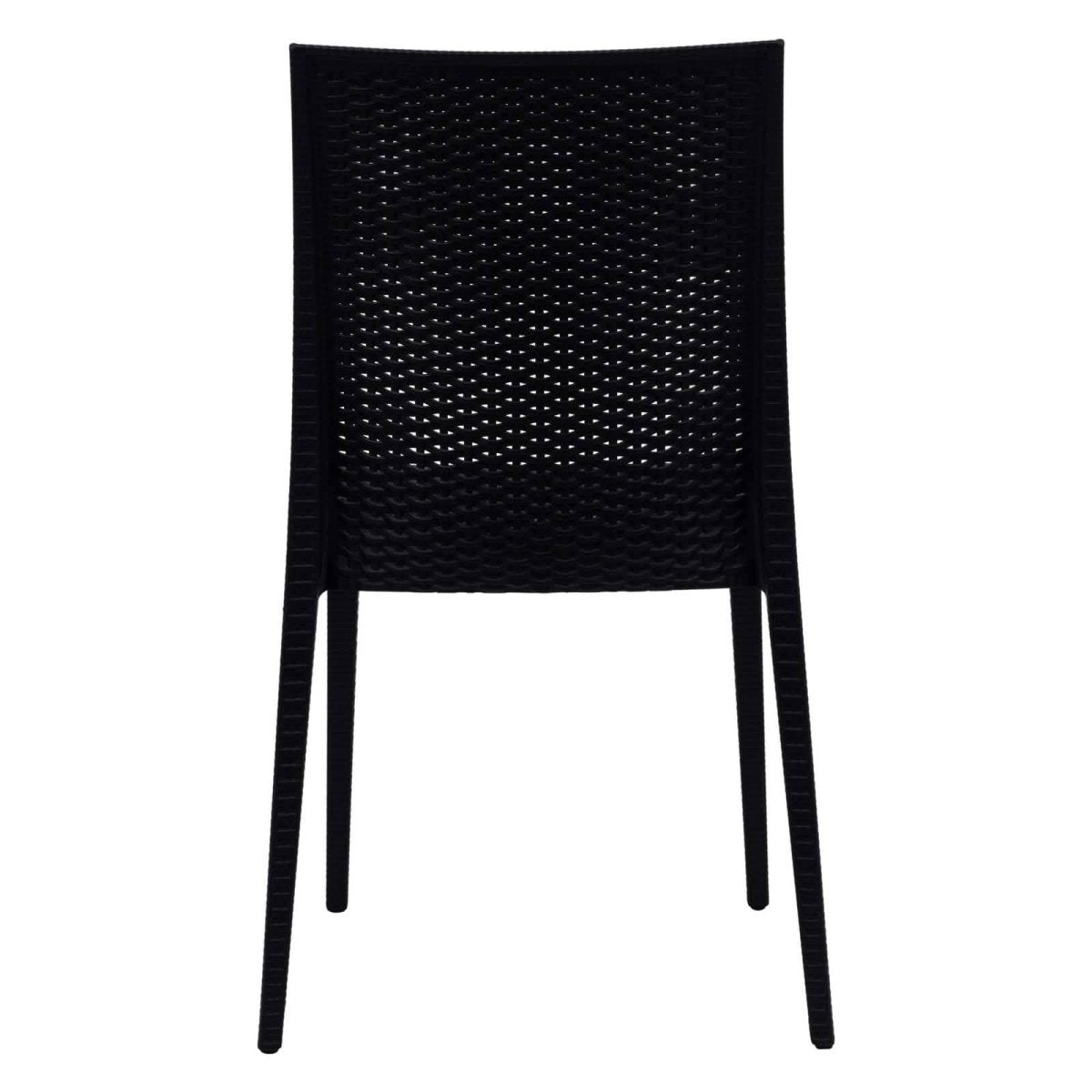 Mace Mid-Century 3-Piece Outdoor Dining Set Black Dining Set Leisuremod