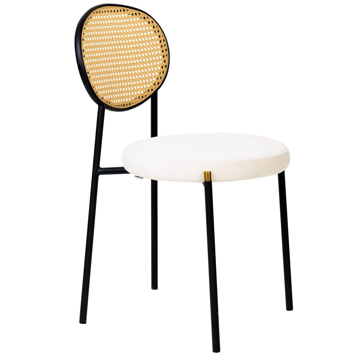 Verve 5-Piece Dining Set with 36" Round Dining Table Black Sintered Stone Top and Black Pedestal with 4 Velvet Dining Chairs Dining Set Leisuremod