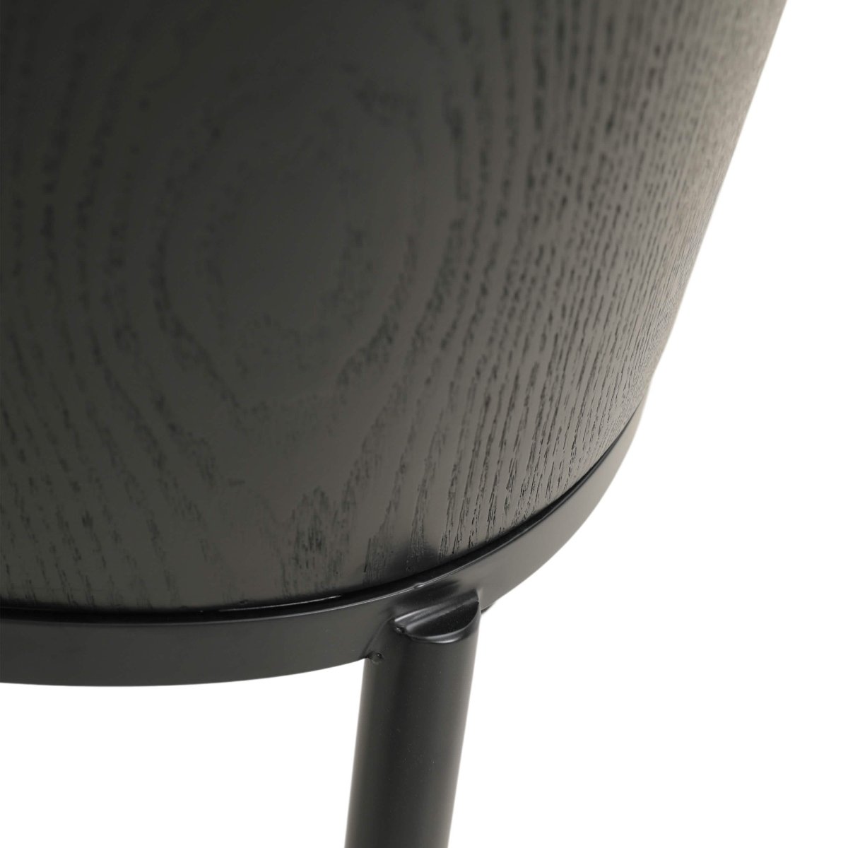 Verve 5-Piece Dining Set with 36" Round MDF Top Table and 4 Leather Dining Side Chairs Leather Black Charcoal Dining Set Leisuremod