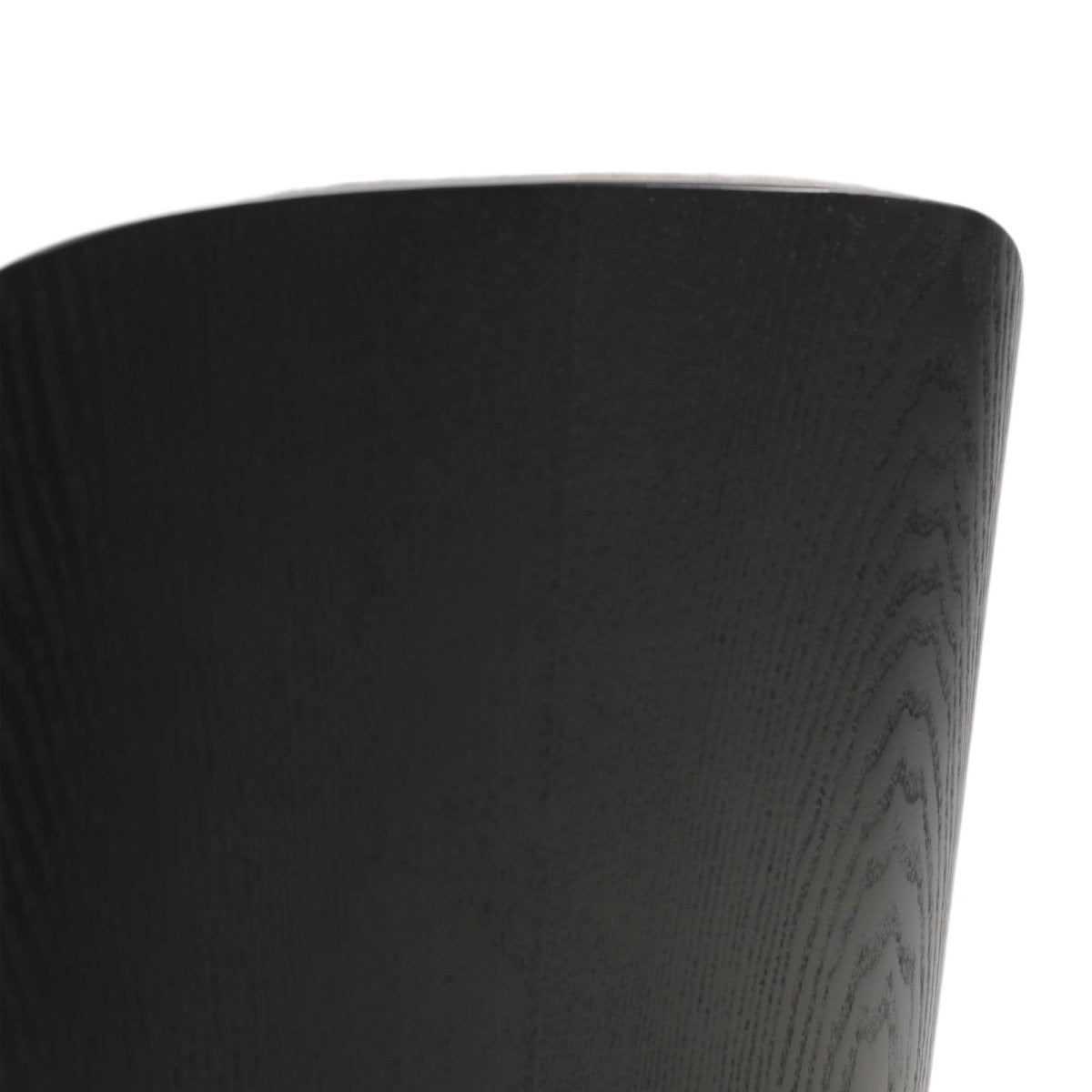 Verve 5-Piece Dining Set with 36" Round MDF Top Table and 4 Leather Dining Side Chairs Leather Black Charcoal Dining Set Leisuremod