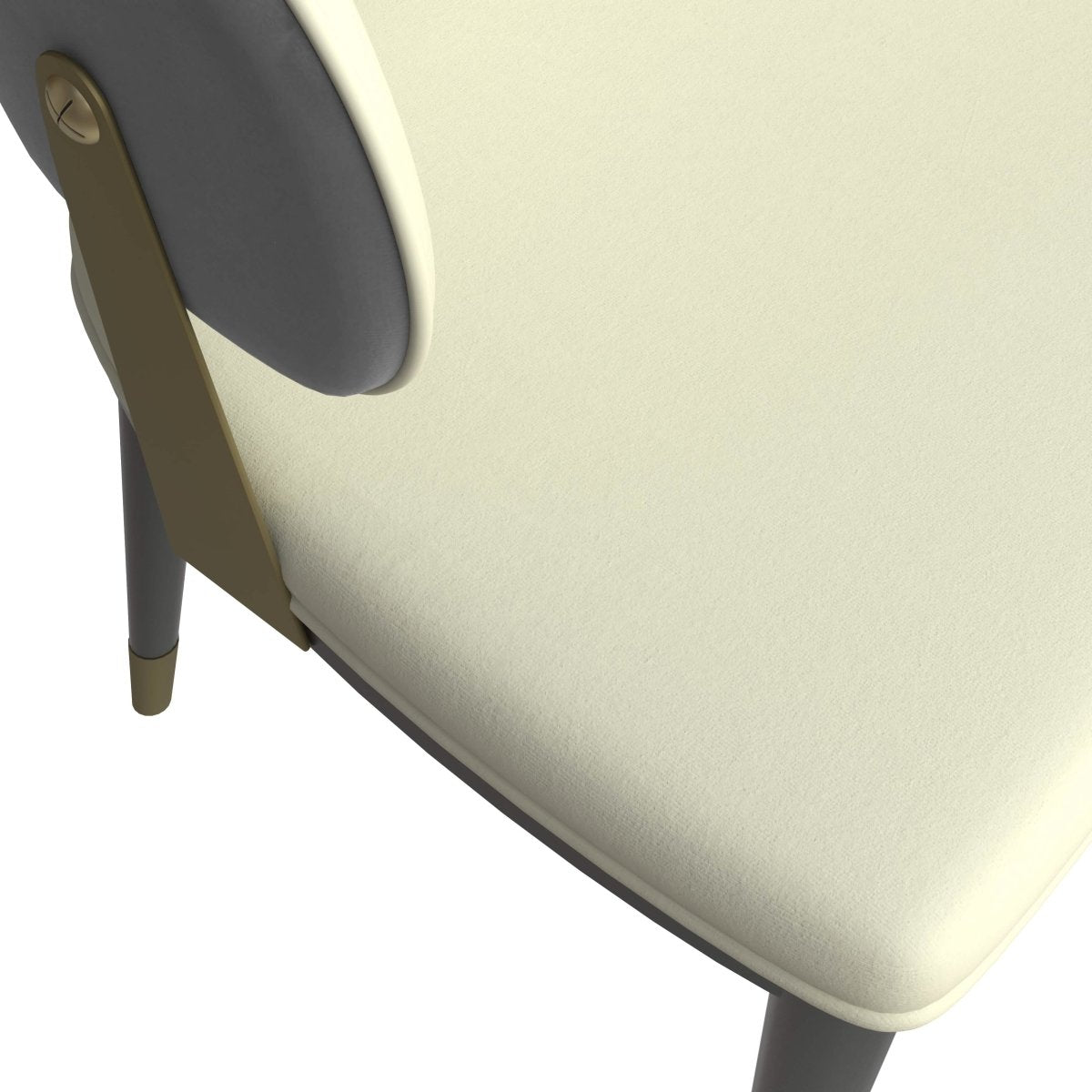 Verve 5-Piece Dining Set with 36" Round Resin Top Table and 4 Leather Dining Chair Grey Dining Set Leisuremod