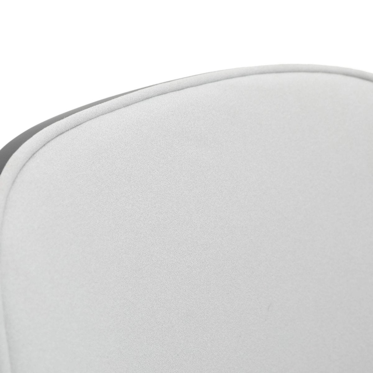 Zayle 7-Piece Dining Set with 55" Rectangular Dining Table in White Grey Sintered Stone Top and 6 Leather Dining Chairs Velvet Black Platinum Blue Dining Set Leisuremod