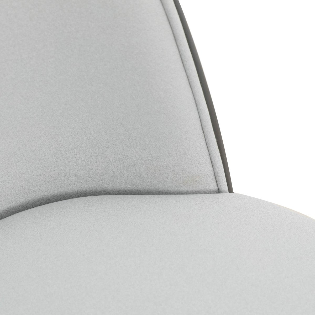 Zayle 7-Piece Dining Set with 55" Rectangular Dining Table in White Grey Sintered Stone Top and 6 Leather Dining Chairs Velvet Black Platinum Blue Dining Set Leisuremod