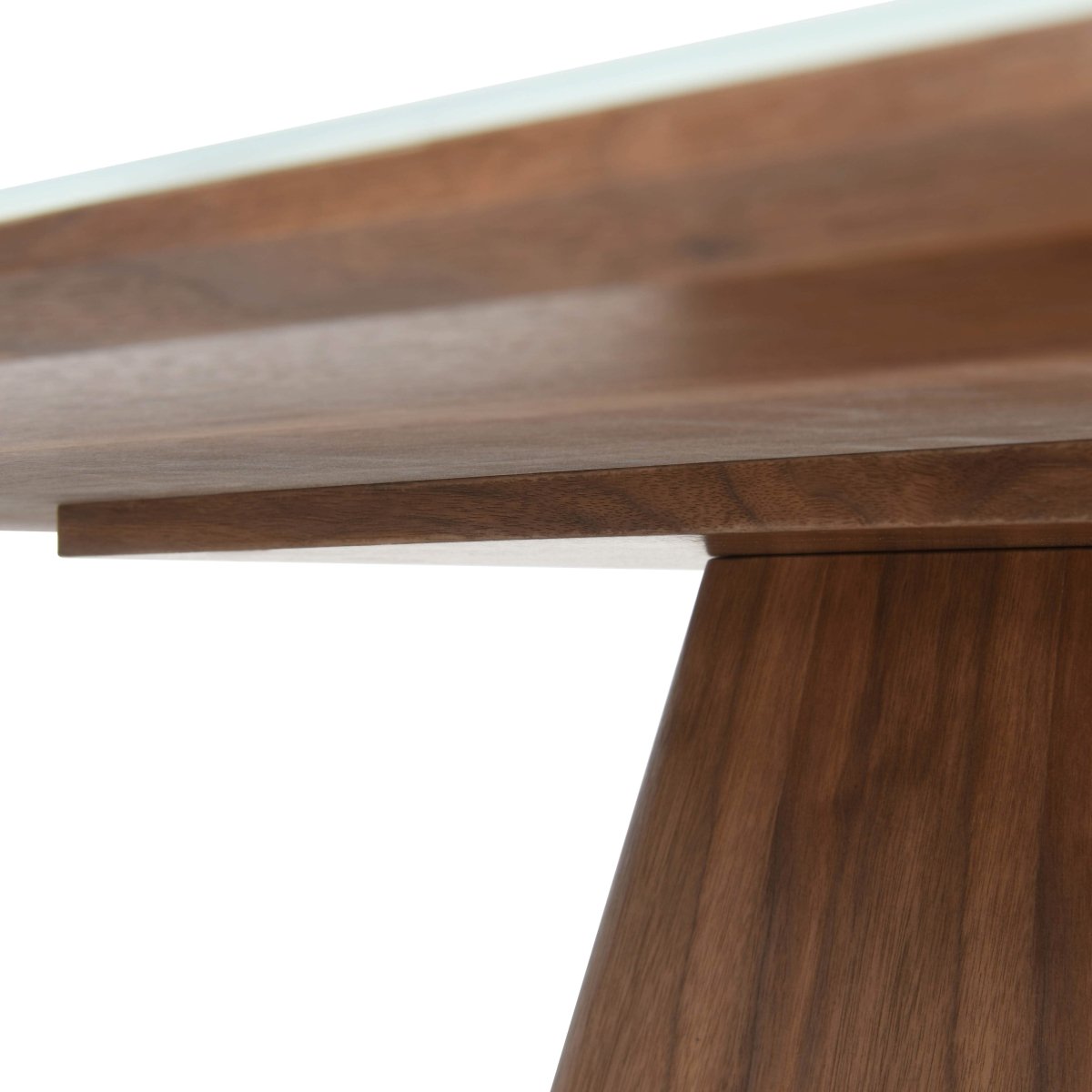 Zephry 5-Piece Dining Set with Square Dining Table White Sintered Stone Top and 4 Leather Dining Chairs Dark Walnut White Dining Set Leisuremod