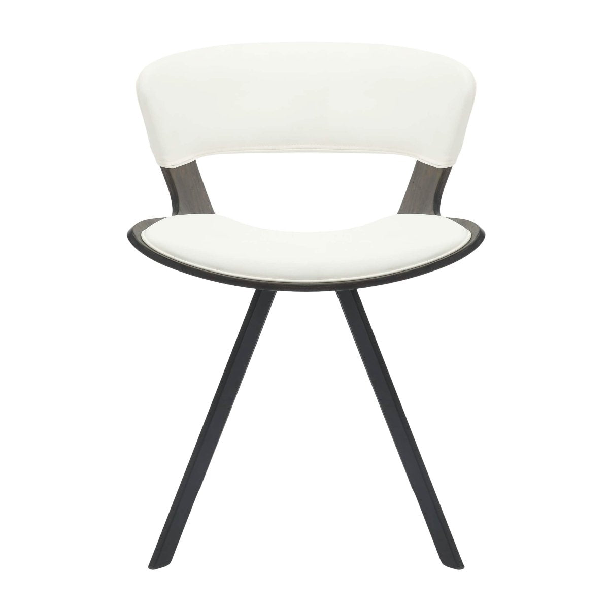 Zephry 5-Piece Dining Set with Square Dining Table White Sintered Stone Top and 4 Leather Dining Chairs Dark Walnut White Dining Set Leisuremod