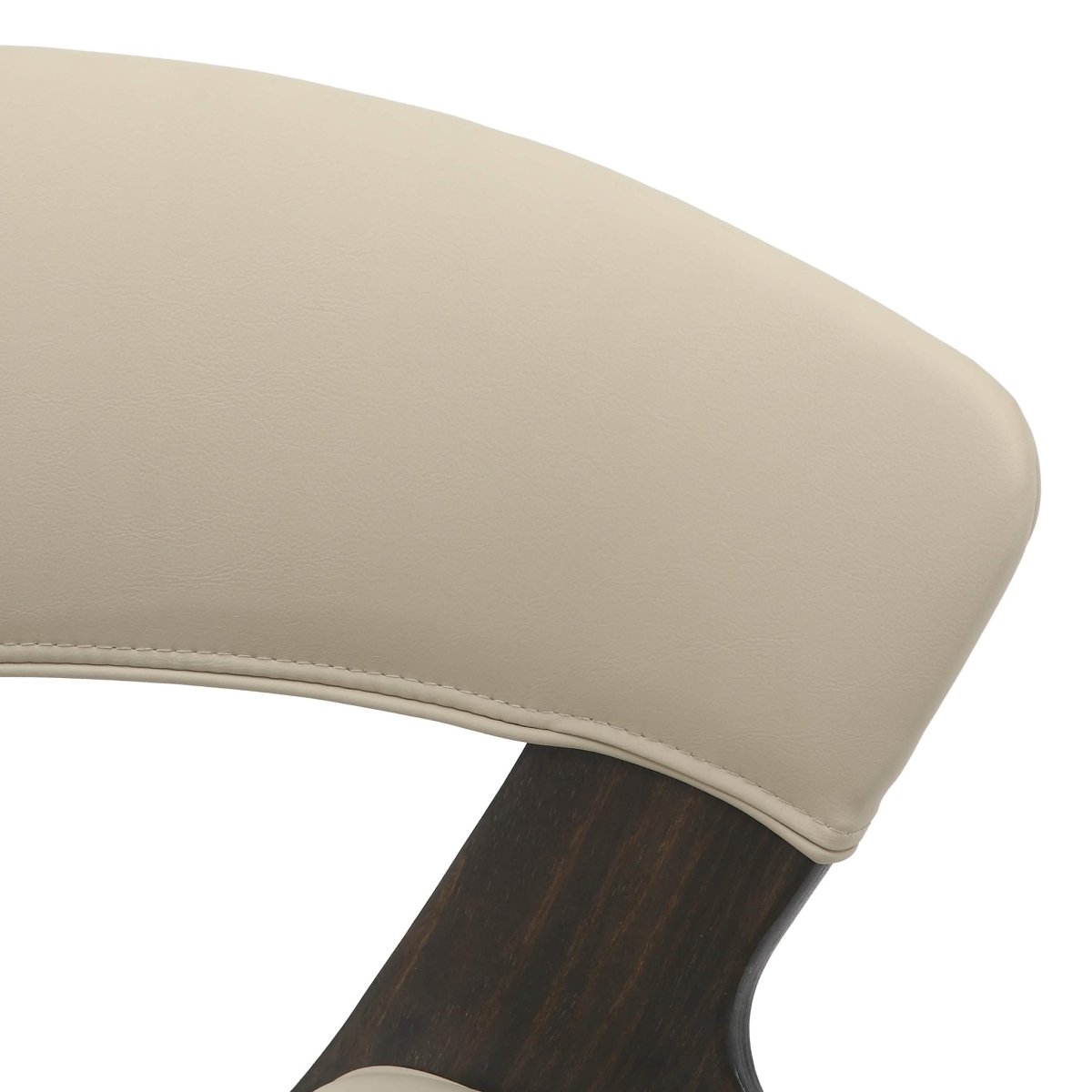 Zephry 5-Piece Dining Set with Square Dining Table White Sintered Stone Top and 4 Leather Dining Chairs Dark Walnut Light Taupe Dining Set Leisuremod