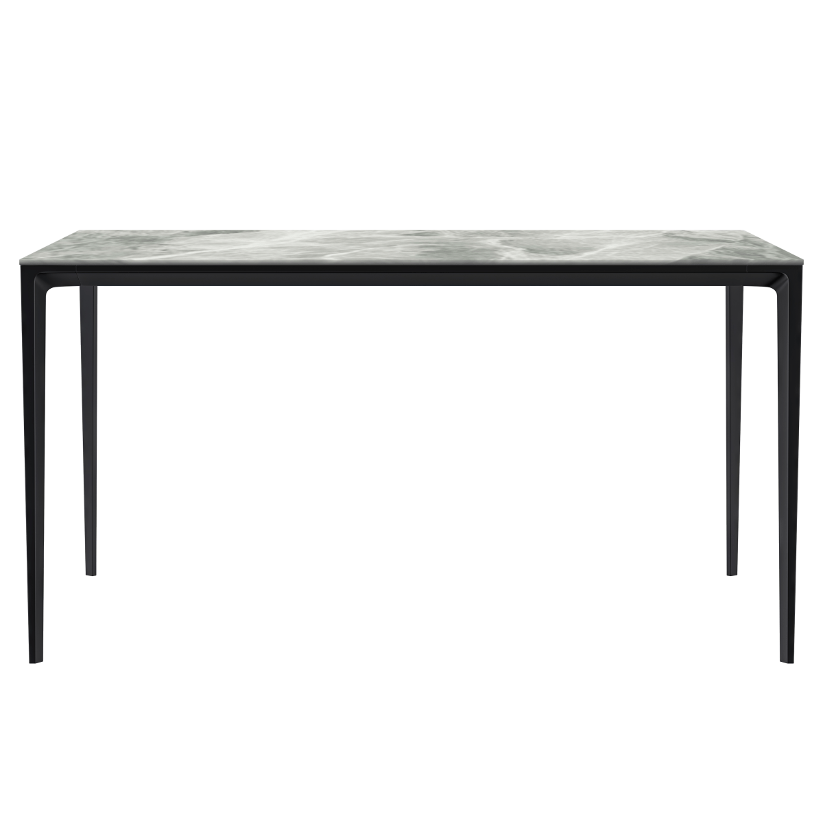Leisuremod Dining Table Avo Rectangular Dining Table with Sintered Stone/Glass Tabletop in Black Aluminum Base
