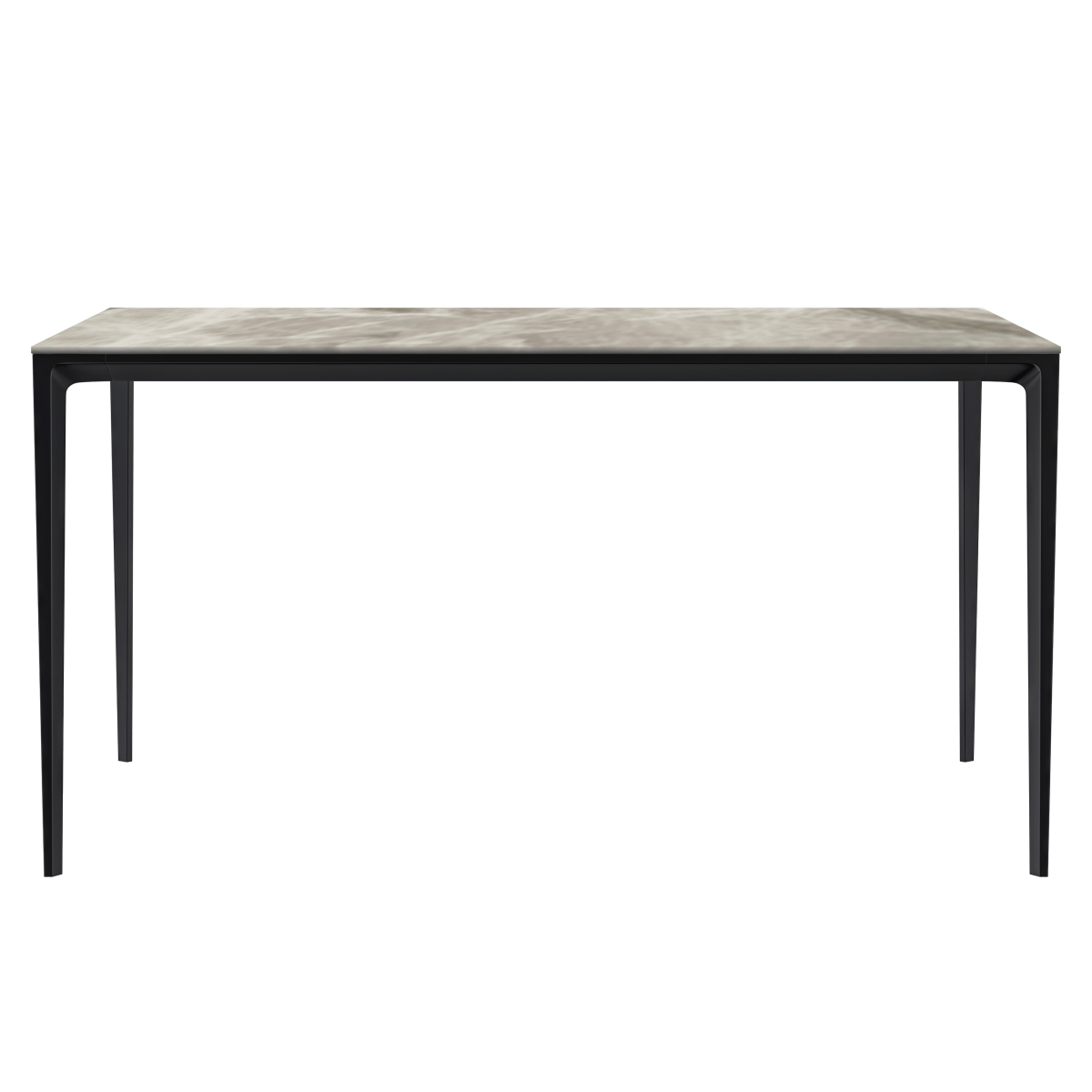 Leisuremod Dining Table Avo Rectangular Dining Table with Sintered Stone/Glass Tabletop in Black Aluminum Base