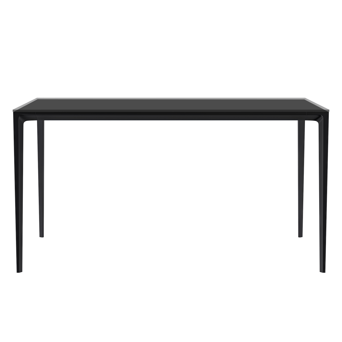 Leisuremod Dining Table Avo Rectangular Dining Table with Sintered Stone/Glass Tabletop in Black Aluminum Base