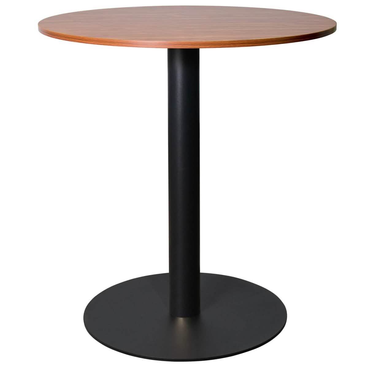 Leisuremod Dining Table Black / 27 Inches / Cognac Brown Vail Collection Dining Table Black/Gold Base With 27"/36" Round Black MDF Top