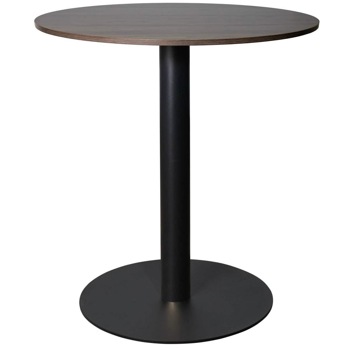 Leisuremod Dining Table Black / 36 Inches / Dark Brown Vail Collection Dining Table Black/Gold Base With 27"/36" Round Black MDF Top