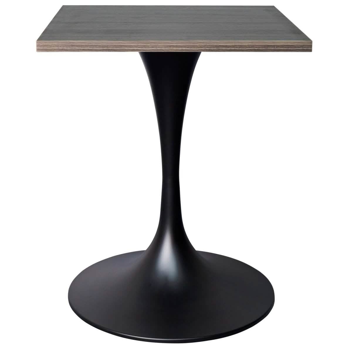 Leisuremod Dining Table Black / Dark Maple Verve Collection 24"Square Dining Table, Black/White/Brushed Gold Base with MDF Top