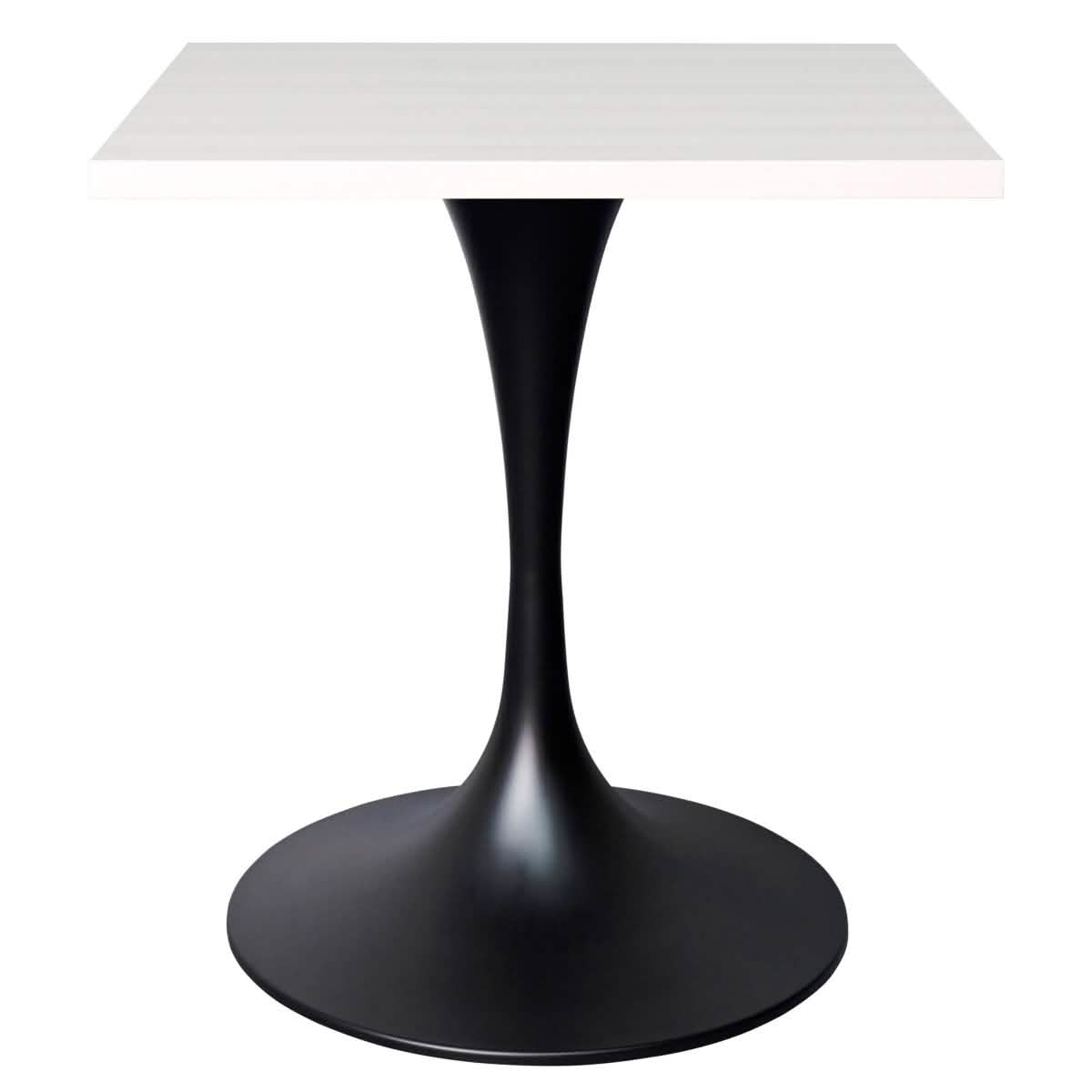 Leisuremod Dining Table Black / Light Natural Wood Verve Collection 24"Square Dining Table, Black/White/Brushed Gold Base with MDF Top