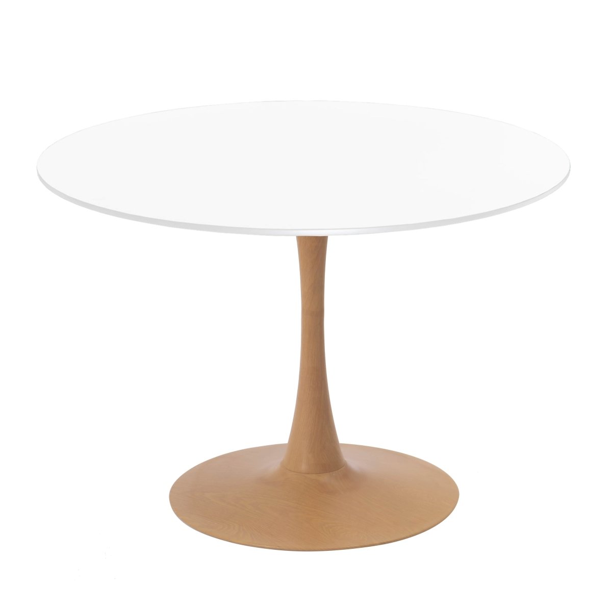 Leisuremod Dining Table Bristol 27"/31"/35"/40" Round Dining Table Wood Transfer Cherry/Natural/Walnut Base with Sintered Stone Table Top