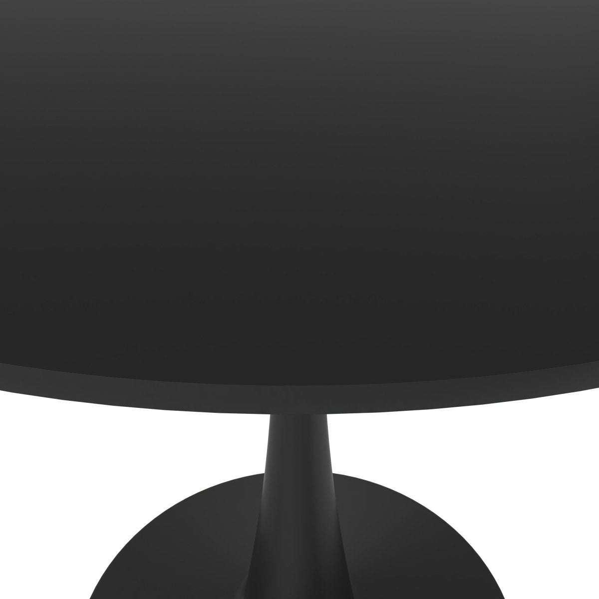 Bristol Round Dining Table with MDF/Sintered Stone/Glass Tabletop in Black Steel Base MDF 31 Inches Black Dining Table Leisuremod